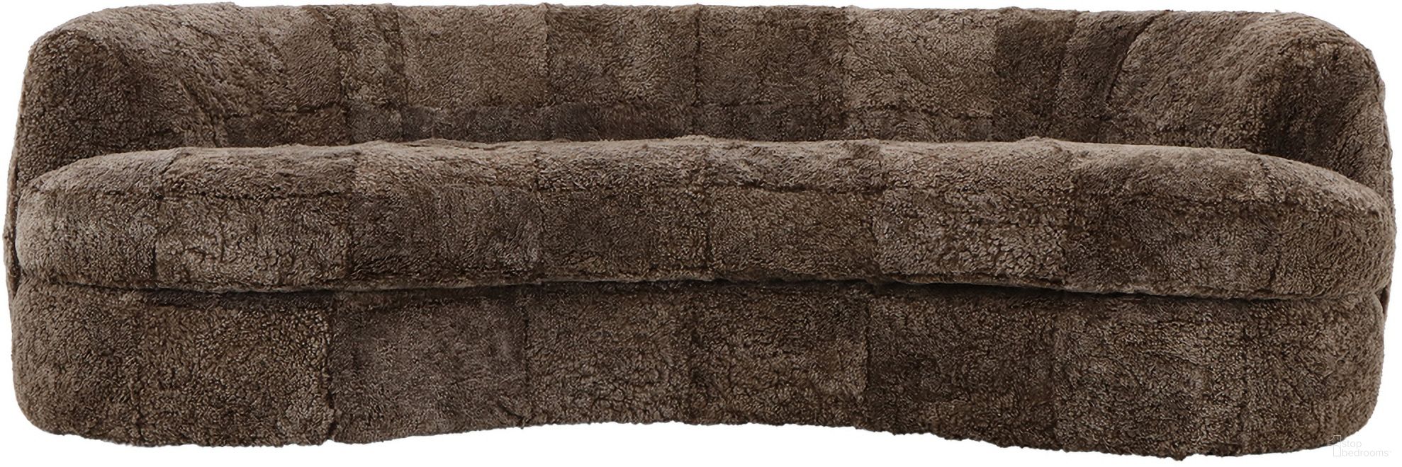 Sennon Plush Upholstery Single Cushion Modern Luxury Design 98 Inch Curved Sofa In Mocha