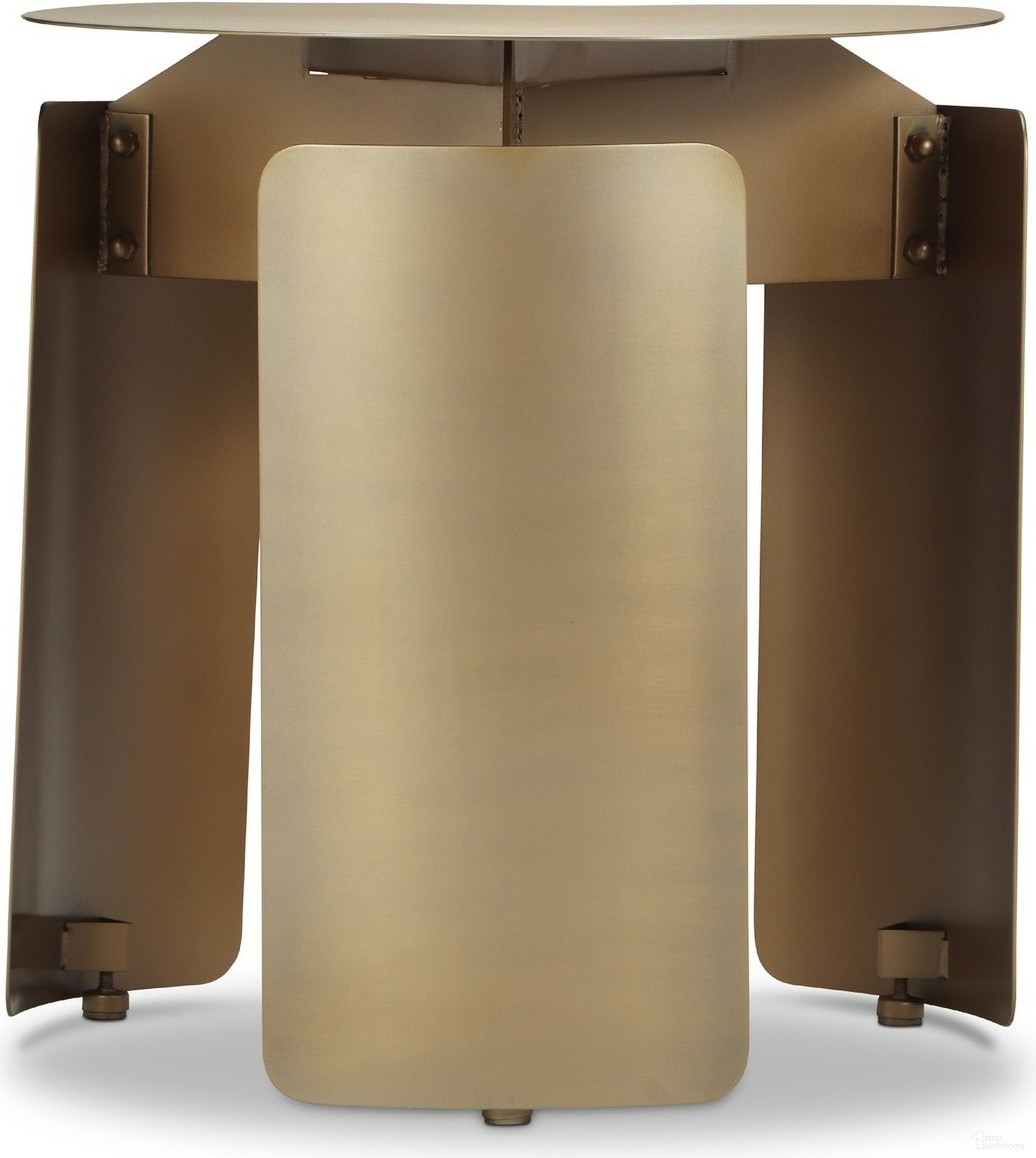 The appearance of Senshi Industrial End Table In Brass designed by Urbia in the modern / contemporary interior design. This brass piece of furniture  was selected by 1StopBedrooms from Senshi Collection to add a touch of cosiness and style into your home. Sku: ISN-F085B-IB. Material: Steel.