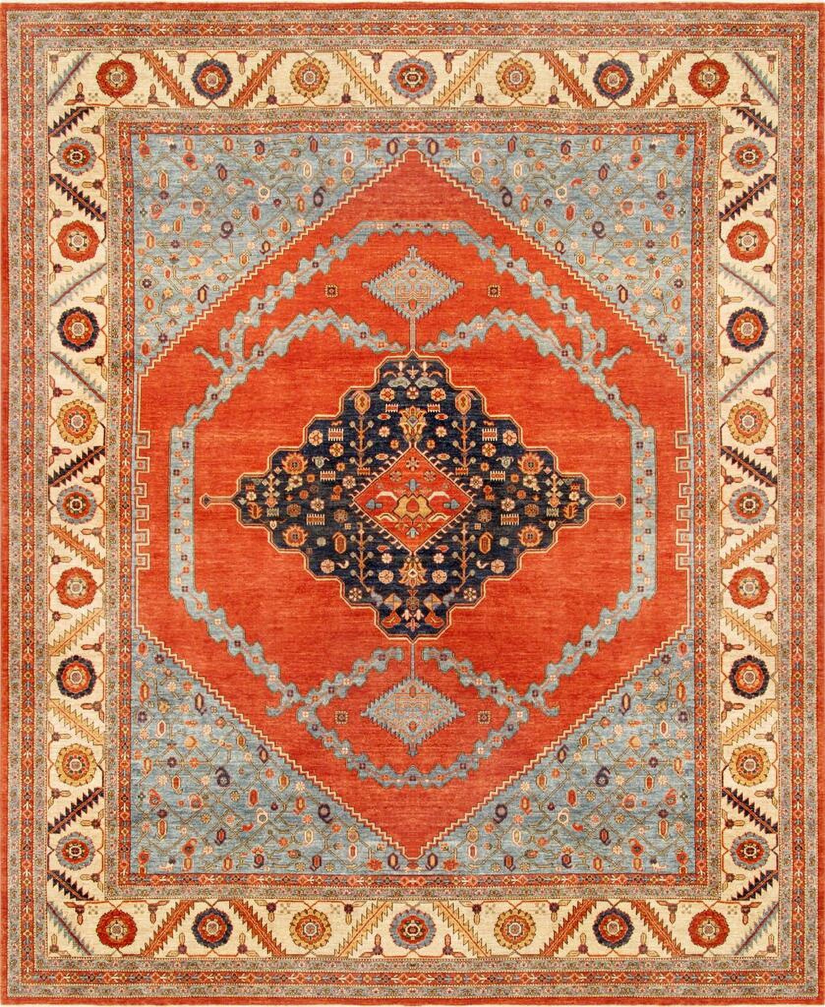The appearance of Serapi Collection Hand-Knotted Lamb's Wool Area Rug- 12' 1" x 15' 1" In Ivory and Rust designed by Pasargad Home in the modern / contemporary interior design. This ivory and rust piece of furniture was selected by 1StopBedrooms from Serapi Collection to add a touch of cosiness and style into your home. Sku: 046074. Material: Lamb's Wool.