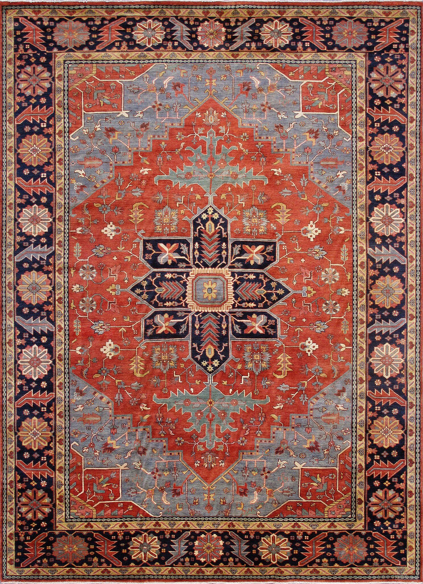 The appearance of Serapi Collection Hand-Knotted Lamb's Wool Area Rug-13' 6" x 16'10" In Blue and Red designed by Pasargad Home in the modern / contemporary interior design. This blue and red piece of furniture was selected by 1StopBedrooms from Serapi Collection to add a touch of cosiness and style into your home. Sku: PSJ-23A 14x17. Material: Lamb's Wool.