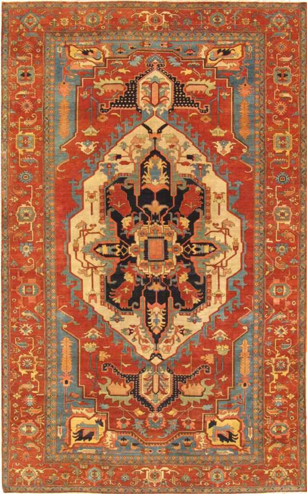 The appearance of Serapi Collection Hand-Knotted Lamb's Wool Area Rug- 9' 1" x 11' 11" In Ivory and Rust designed by Pasargad Home in the modern / contemporary interior design. This ivory and rust piece of furniture  was selected by 1StopBedrooms from Serapi Collection to add a touch of cosiness and style into your home. Sku: PHQ-1 9x12. Material: Lamb's Wool.