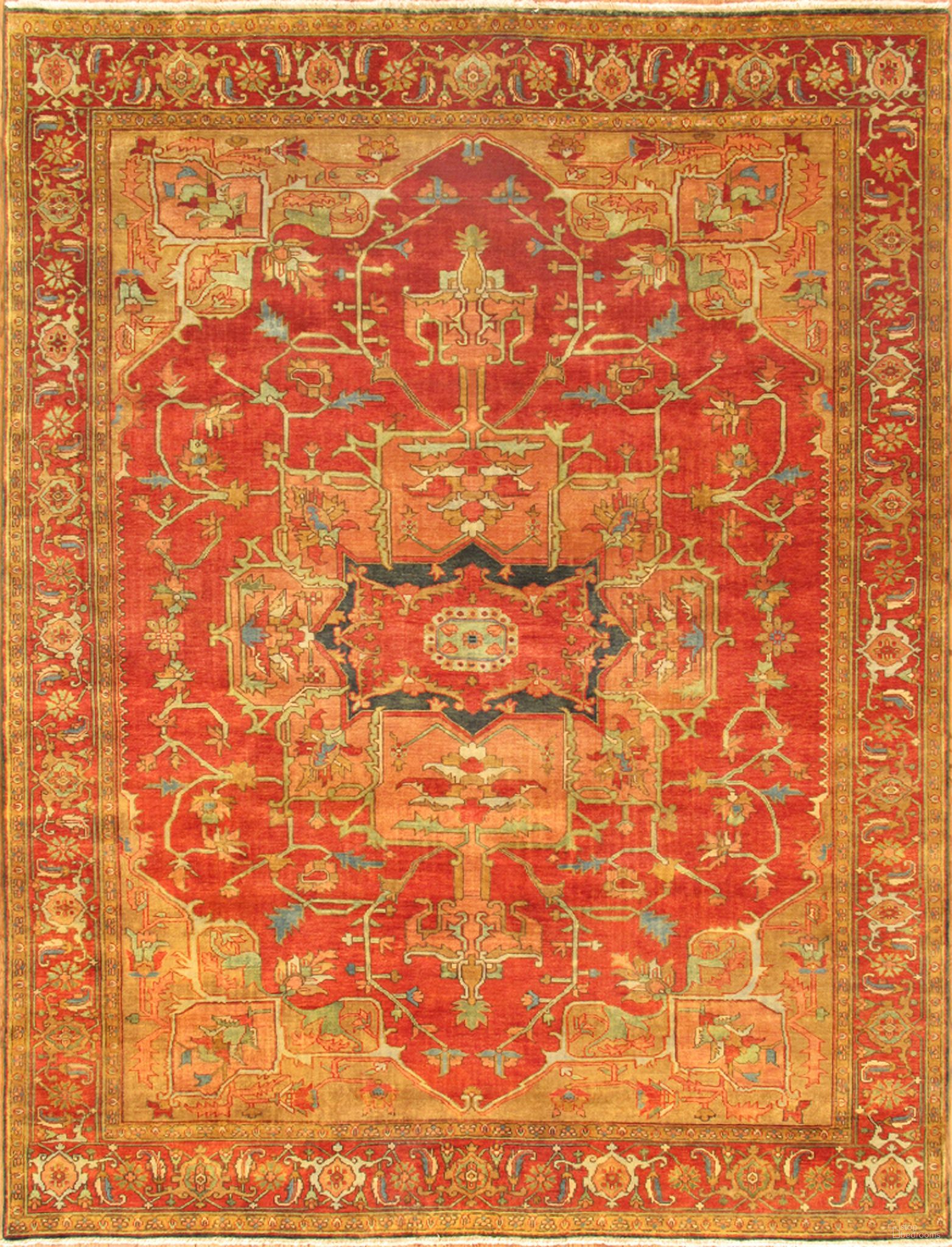 The appearance of Serapi Collection Hand-Knotted Wool Area Rug (14' x 16') In Rust designed by Pasargad Home in the modern / contemporary interior design. This rust piece of furniture was selected by 1StopBedrooms from Serapi Collection to add a touch of cosiness and style into your home. Sku: P-2 14X16. Material: Lamb's Wool.
