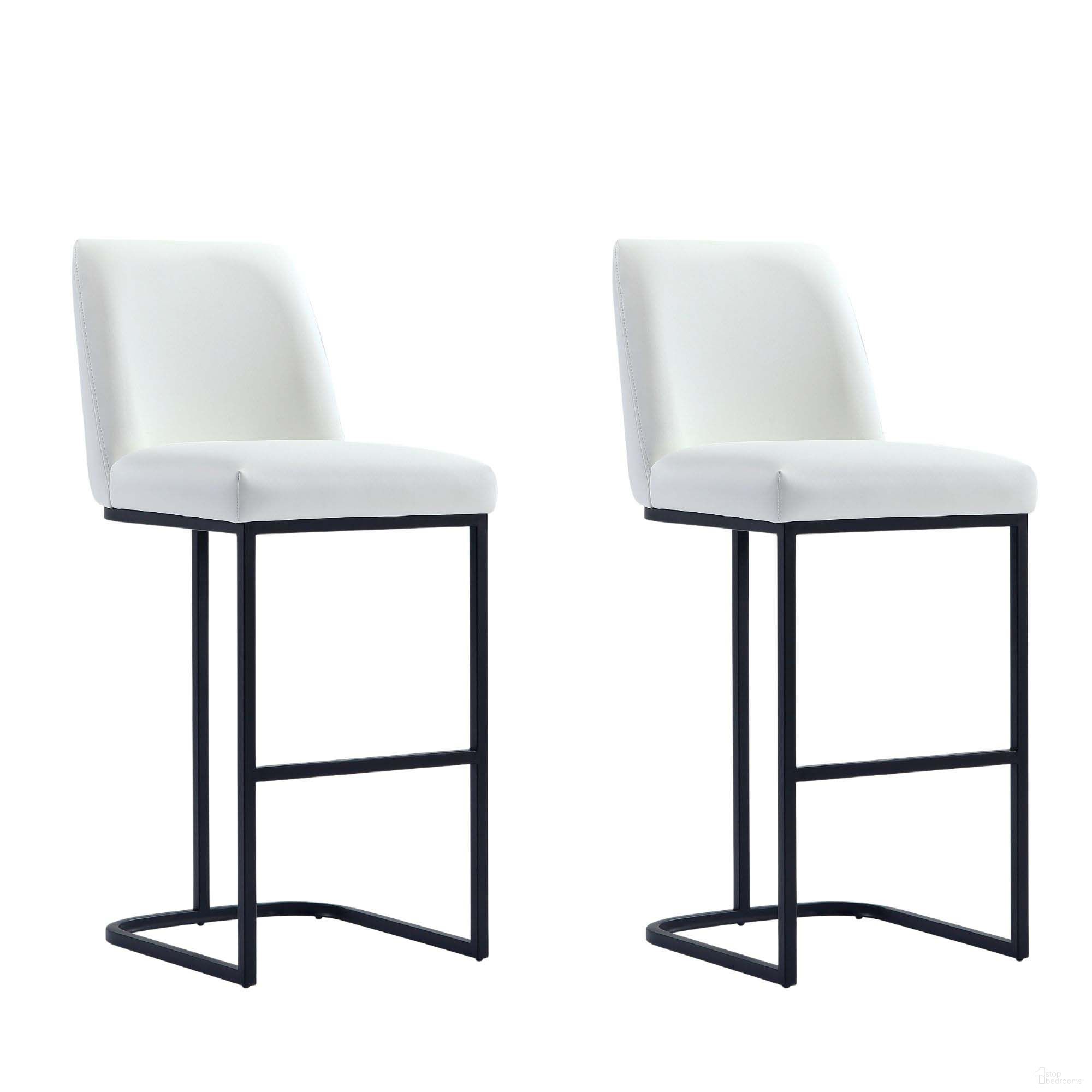 The appearance of Serena Barstool Set of 2 In White designed by Manhattan Comfort in the modern / contemporary interior design. This white piece of furniture  was selected by 1StopBedrooms from Serena Collection to add a touch of cosiness and style into your home. Sku: BS020-WH;BS020-WH. Material: Metal.