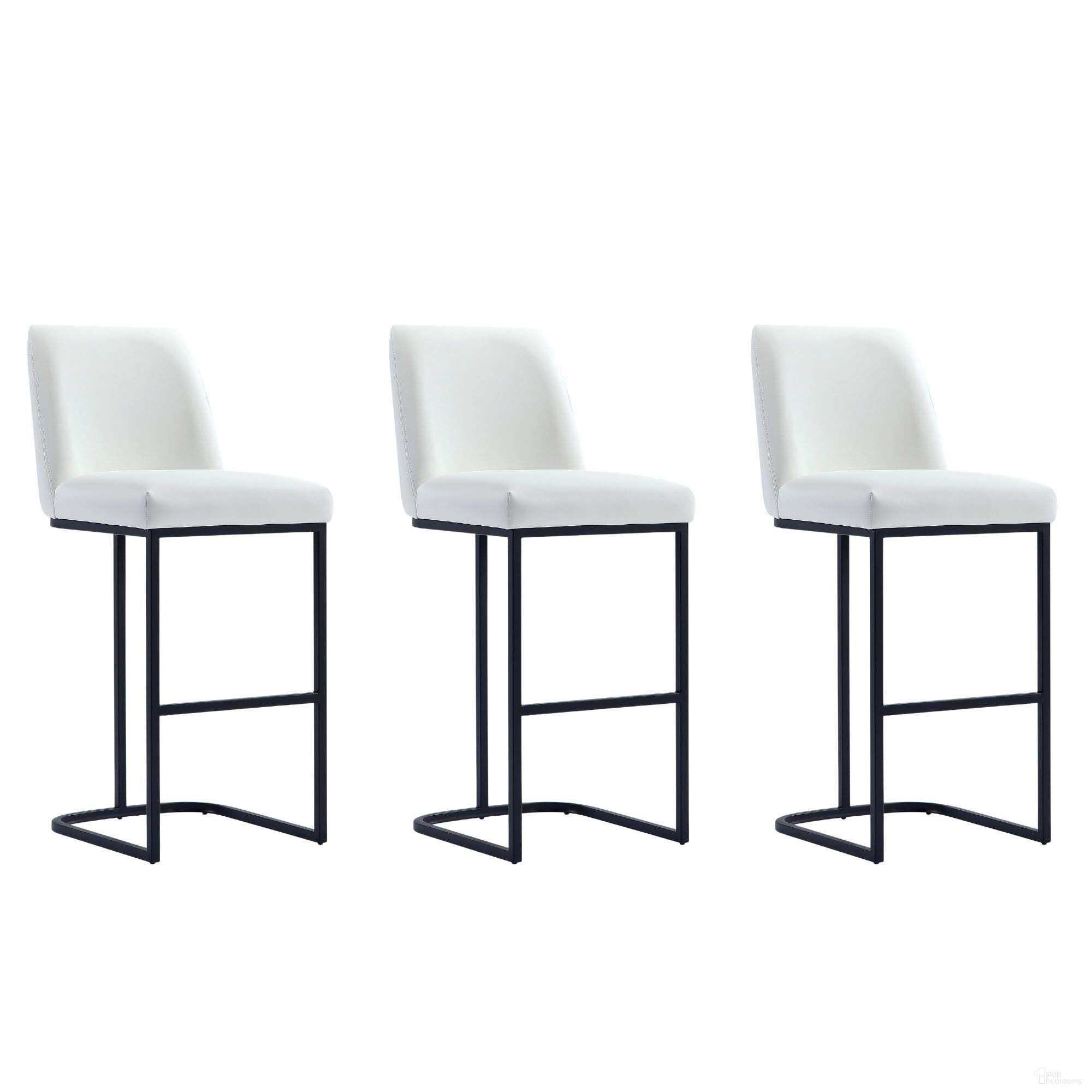 The appearance of Serena Barstool Set of 3 In White designed by Manhattan Comfort in the modern / contemporary interior design. This white piece of furniture  was selected by 1StopBedrooms from Serena Collection to add a touch of cosiness and style into your home. Sku: BS020-WH;BS020-WH;BS020-WH. Material: Metal.