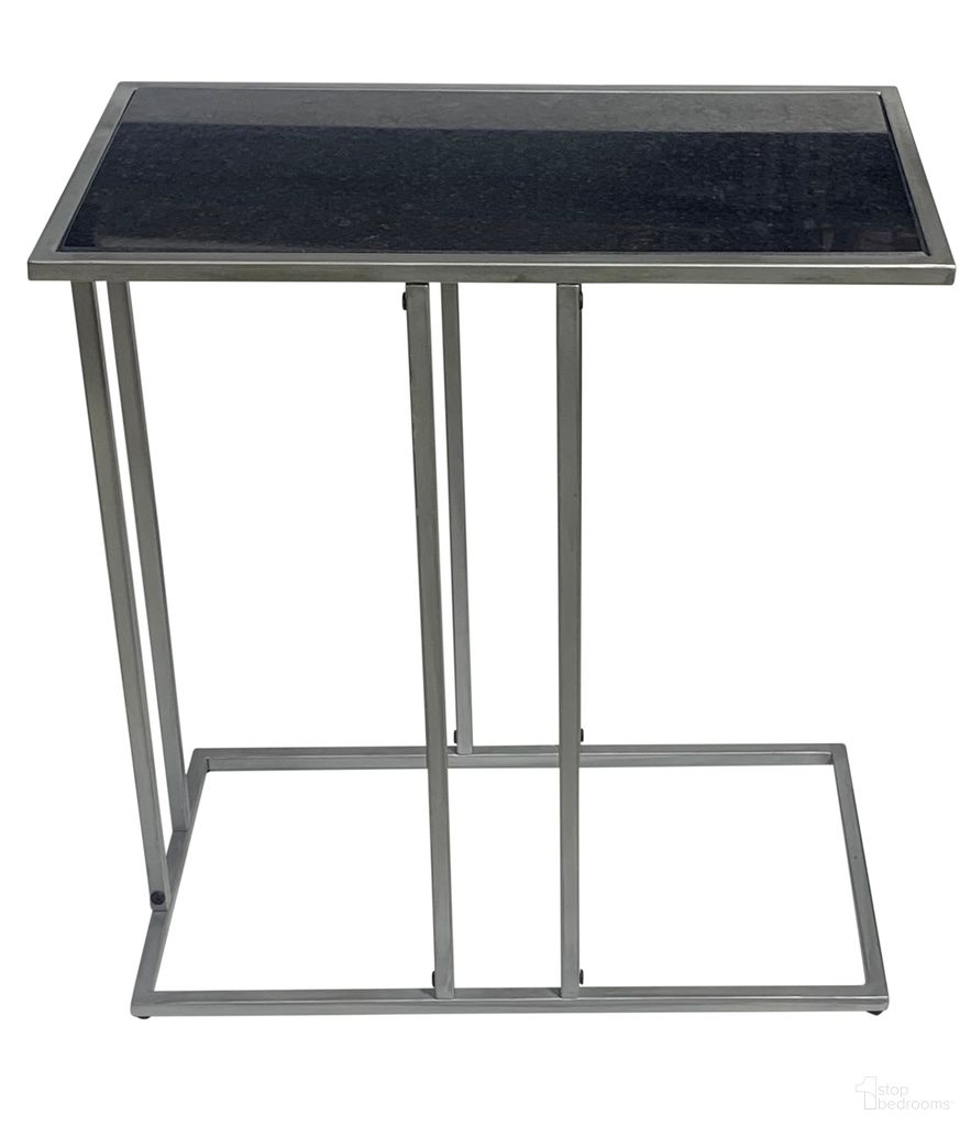 Serena End Table In Black Marble and Industrial