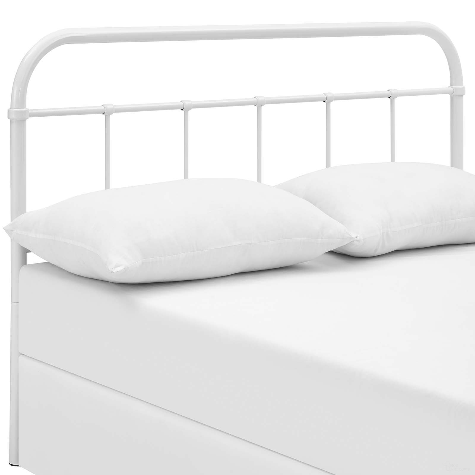 The appearance of Serena White King Steel Headboard designed by Modway in the modern / contemporary interior design. This white piece of furniture  was selected by 1StopBedrooms from Serena Collection to add a touch of cosiness and style into your home. Sku: MOD-5537-WHI. Material: Steel. Bed Size: King.