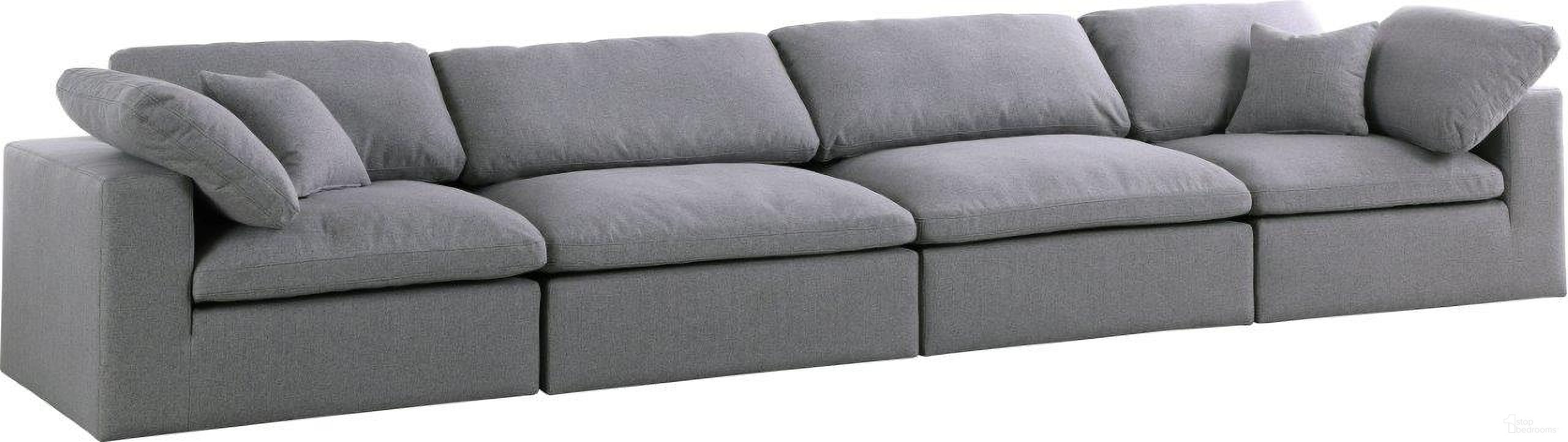 The appearance of Serene Linen Textured Fabric Deluxe Comfort 4 Seater Modular Sofa with Arm Support In Grey designed by Meridian in the modern / contemporary interior design. This grey piece of furniture was selected by 1StopBedrooms from Serene Collection to add a touch of cosiness and style into your home. Sku: 601Grey-Corner;601Grey-Corner;601Grey-Armless;601Grey-Armless. Material: Wood.