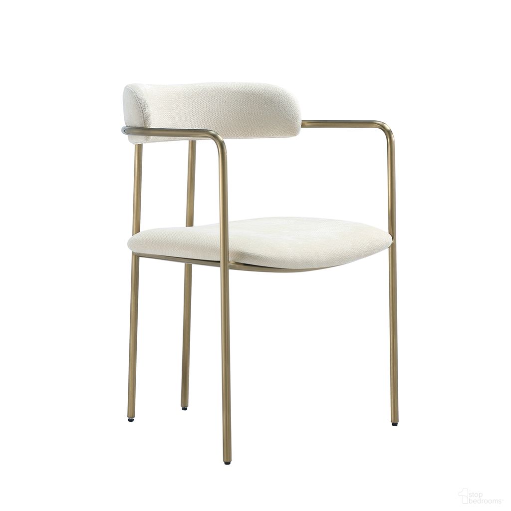 Serene Metal Upholstered Dining Chair In Alabaster