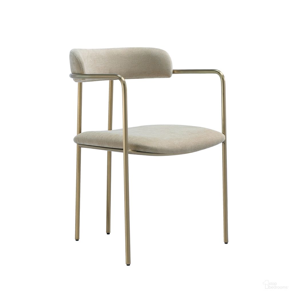 Serene Metal Upholstered Dining Chair In Taupe