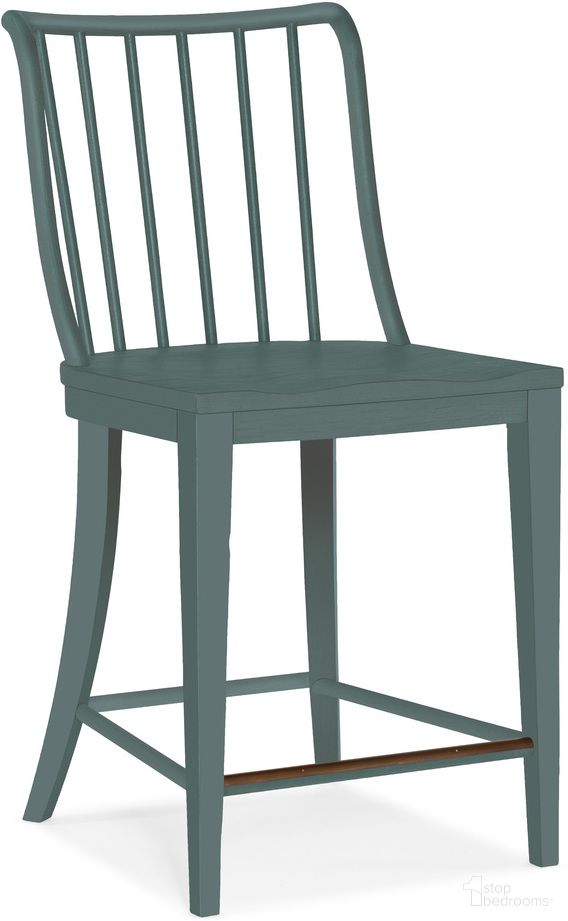 The appearance of Serenity Bermuda Counter Chair In Blue designed by Hooker in the transitional interior design. This blue piece of furniture  was selected by 1StopBedrooms from Serenity Collection to add a touch of cosiness and style into your home. Sku: 6350-75350-46. Material: Beech.