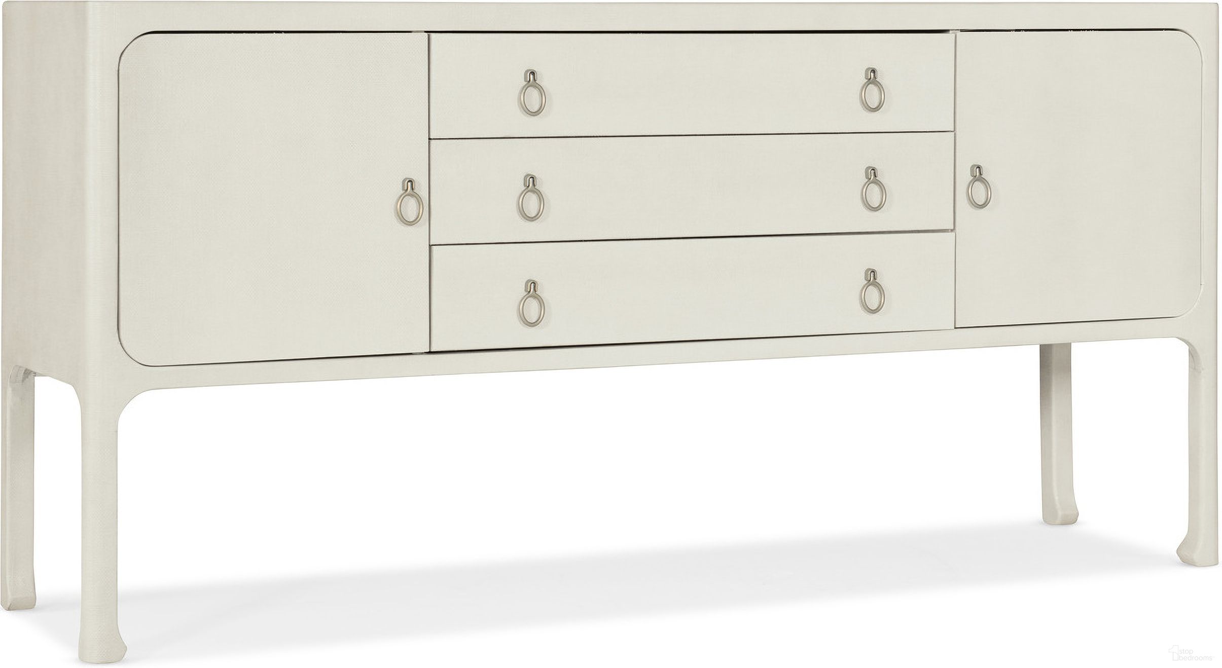 The appearance of Serenity Cove Shore Server designed by Hooker in the transitional interior design. This white piece of furniture  was selected by 1StopBedrooms from Serenity Collection to add a touch of cosiness and style into your home. Sku: 6350-75907-03. Material: Wood.