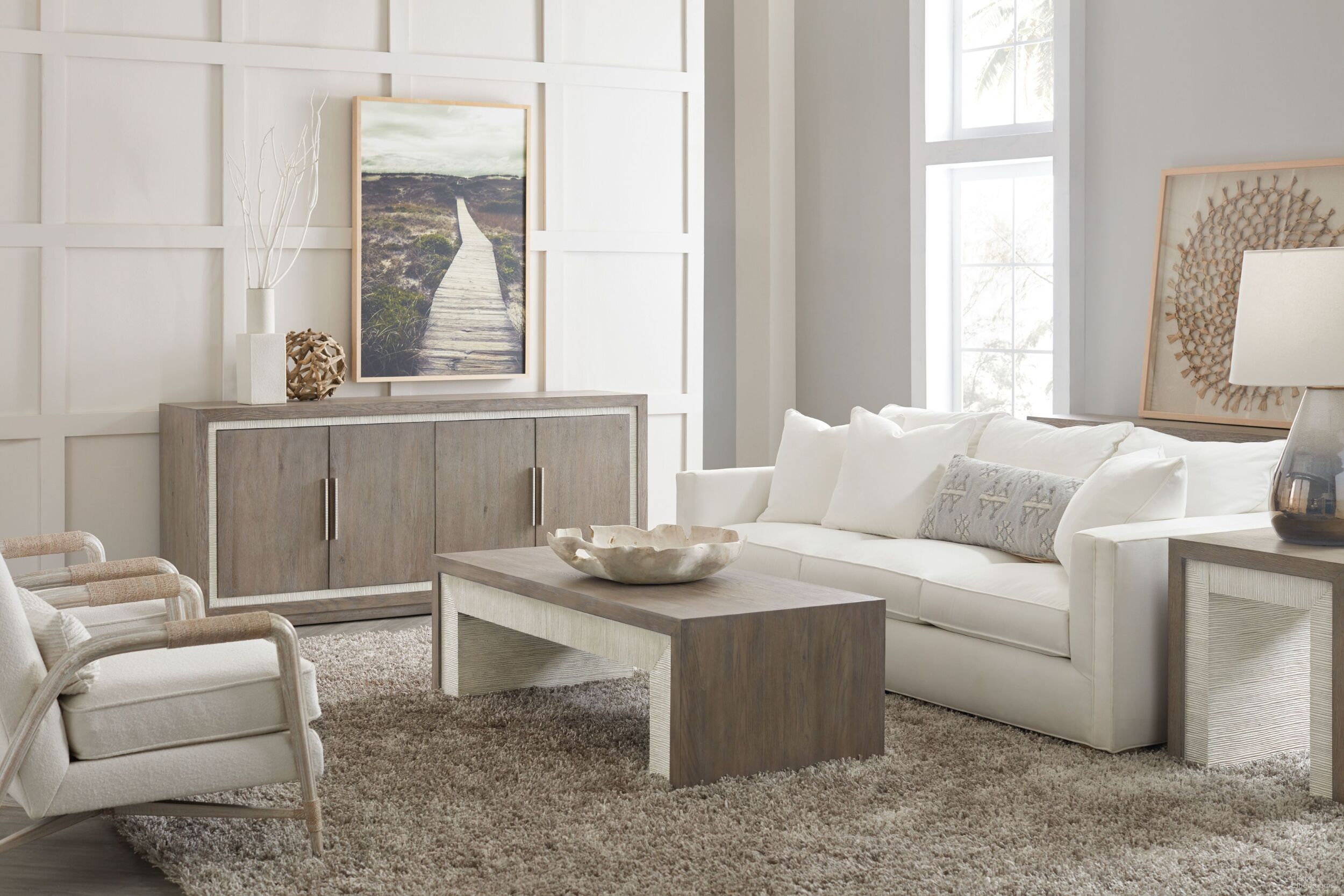The appearance of Serenity Gray Washed Oak Skipper Rectangular Occasional Table Set designed by Hooker in the transitional interior design. This gray piece of furniture was selected by 1StopBedrooms from Serenity Collection to add a touch of cosiness and style into your home. Sku: 6350-80110-95;6350-80213-95. Material: Wood Veneer.