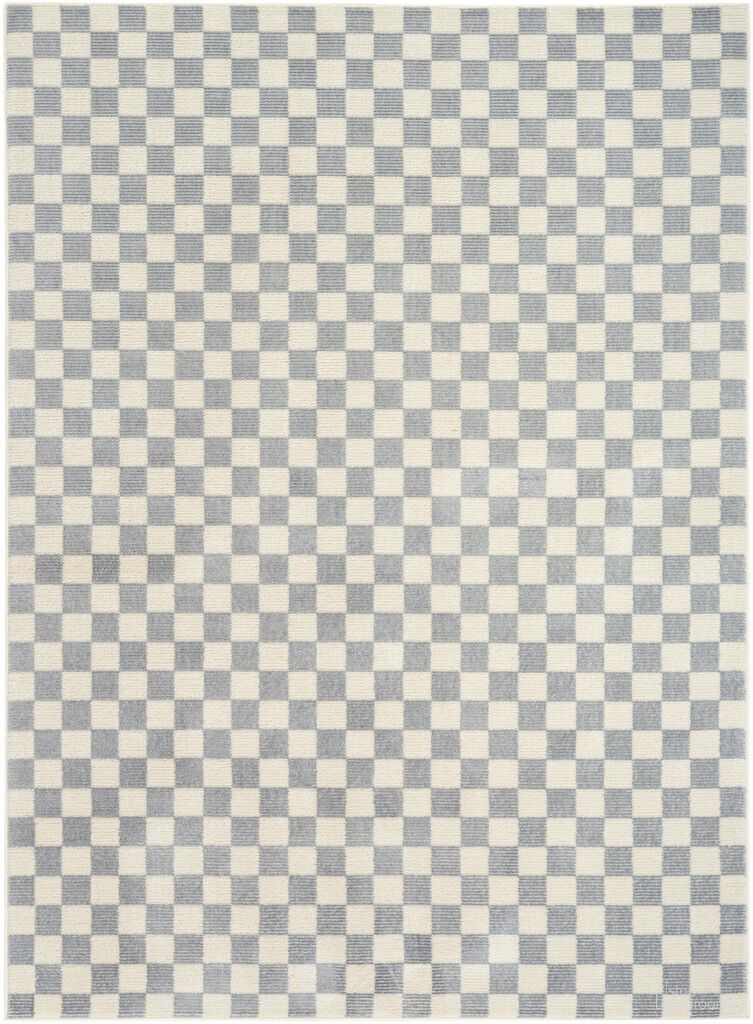 Serenity Home 3'11" x 5'11" Modern Indoor Rug In Ivory Blue