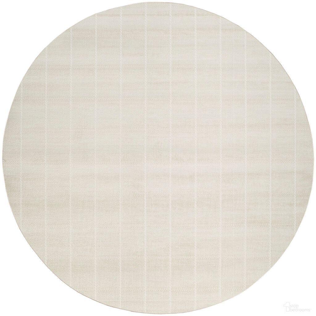 Serenity Home 4' x 4' Round Modern Indoor Rug In Ivory