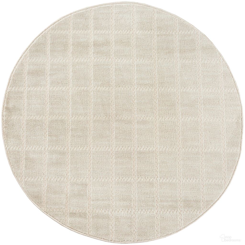 Serenity Home 8' x 8' Round Indoor Rug In Ivory and Cream