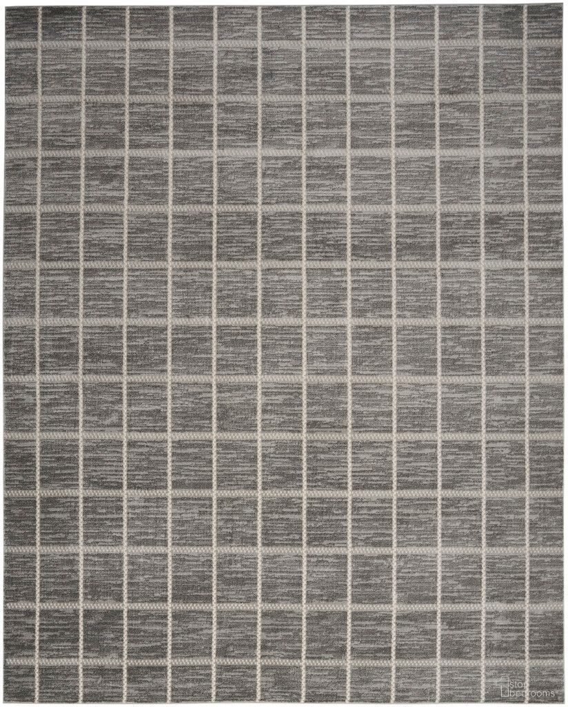 Serenity Home 9' x 12' Modern Indoor Rug In Grey and Ivory