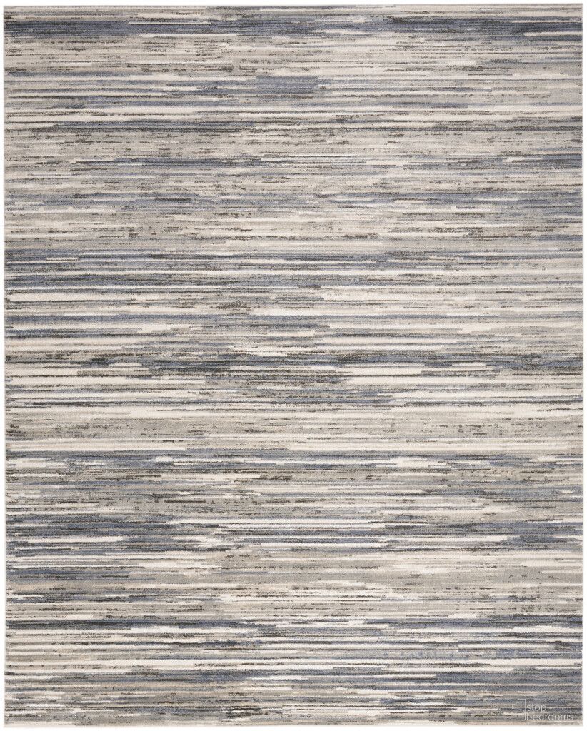 Serenity Home 9' x 12' Modern Indoor Rug In Ivory Grey Blue