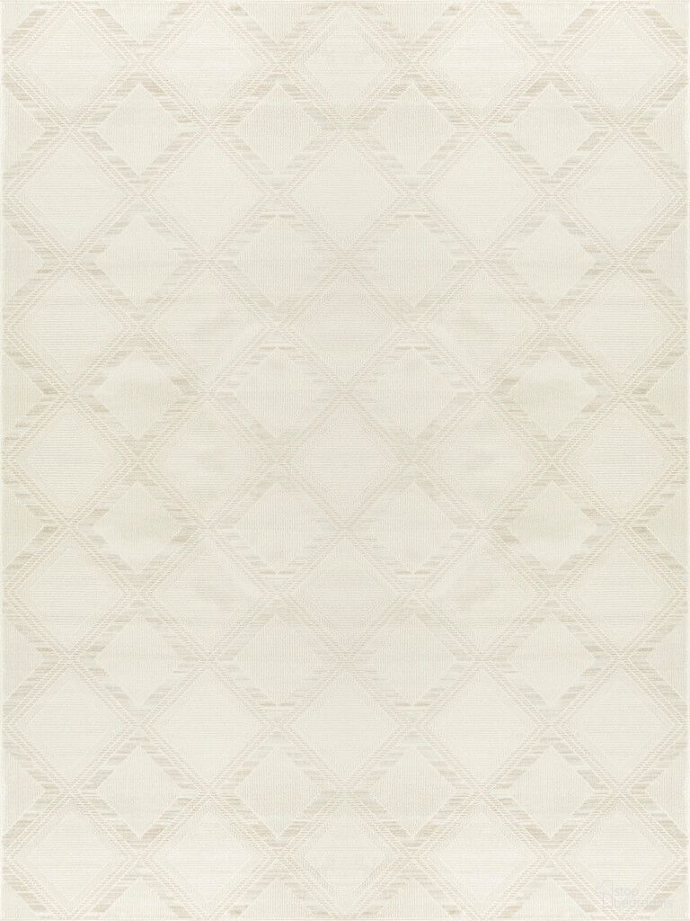 Serenity Home 9' x 12' Modern Indoor Rug In Ivory