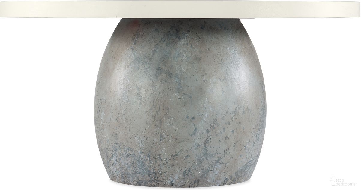The appearance of Serenity Laguna Round Dining Table designed by Hooker in the transitional interior design. This beige piece of furniture was selected by 1StopBedrooms from Serenity Collection to add a touch of cosiness and style into your home. Sku: 6350-75201B-00;6350-75201T-02. Table Base Style: Pedestal. Table Top Shape: Round. Material: Pine. Size: 60".