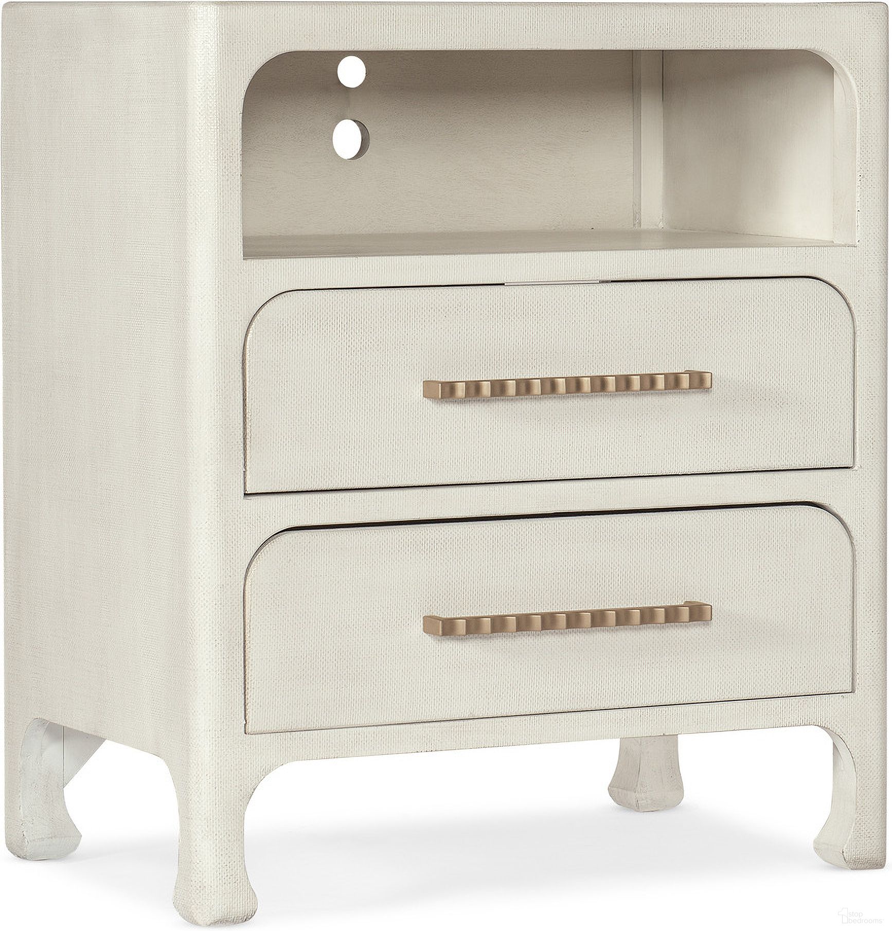 The appearance of Serenity Nightstand 6350-90216-03 designed by Hooker in the transitional interior design. This white piece of furniture was selected by 1StopBedrooms from Serenity Collection to add a touch of cosiness and style into your home. Sku: 6350-90216-03. Material: Wood.
