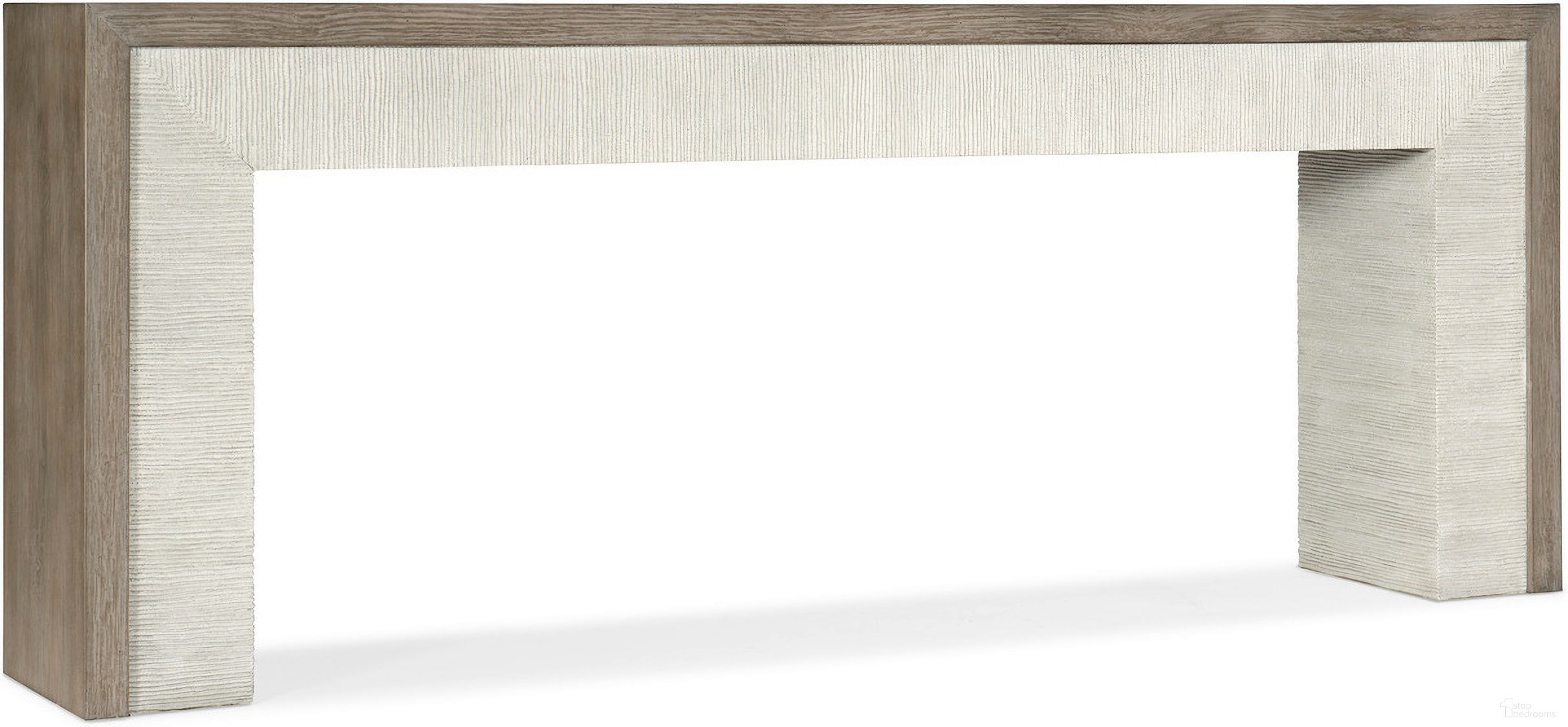 The appearance of Serenity Skipper Console Table designed by Hooker in the transitional interior design. This gray piece of furniture was selected by 1StopBedrooms from Serenity Collection to add a touch of cosiness and style into your home. Sku: 6350-80151-95. Material: Oak Veneer.