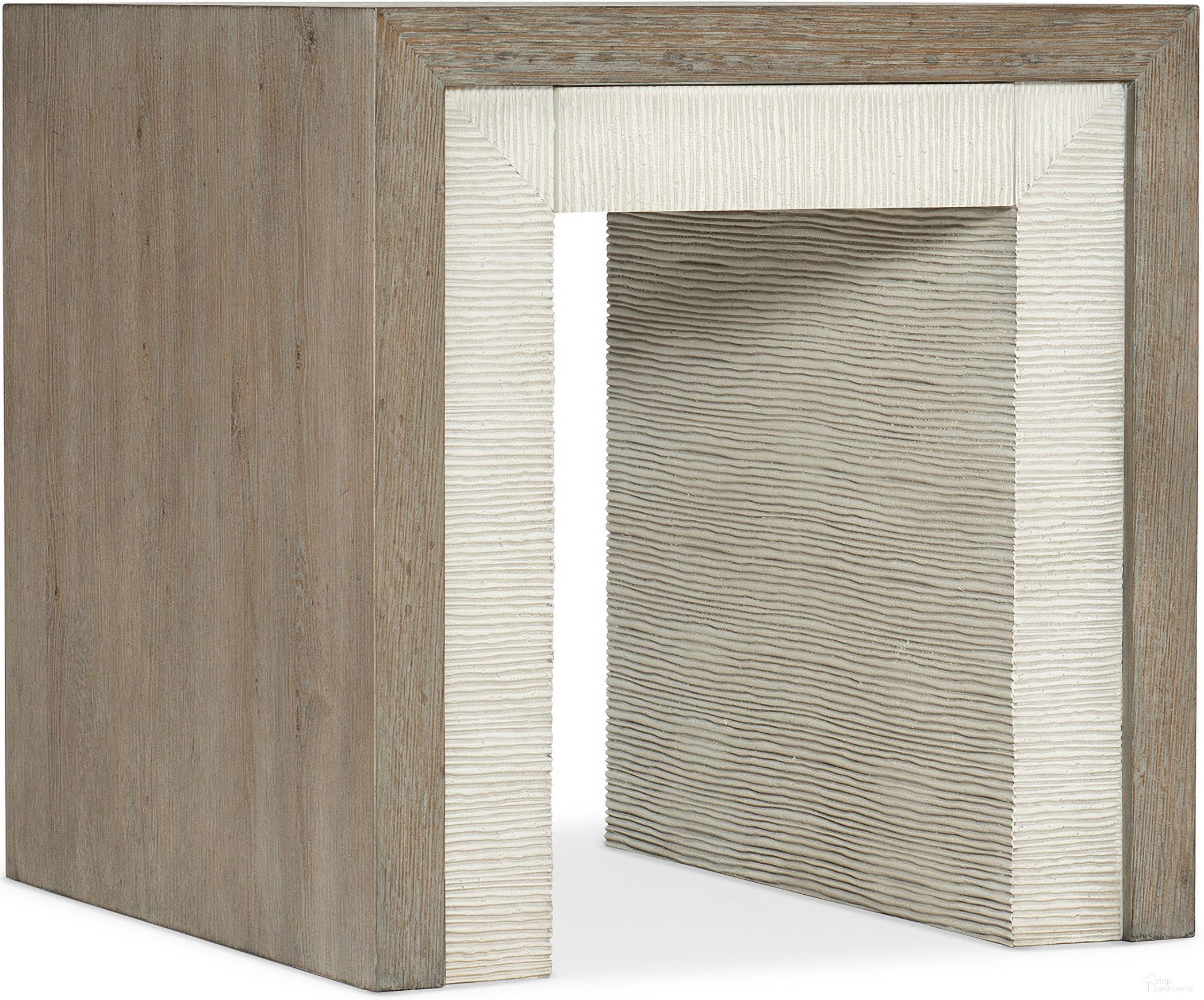 The appearance of Serenity Skipper End Table designed by Hooker in the transitional interior design. This gray piece of furniture was selected by 1StopBedrooms from Serenity Collection to add a touch of cosiness and style into your home. Sku: 6350-80213-95. Material: Oak Veneer.
