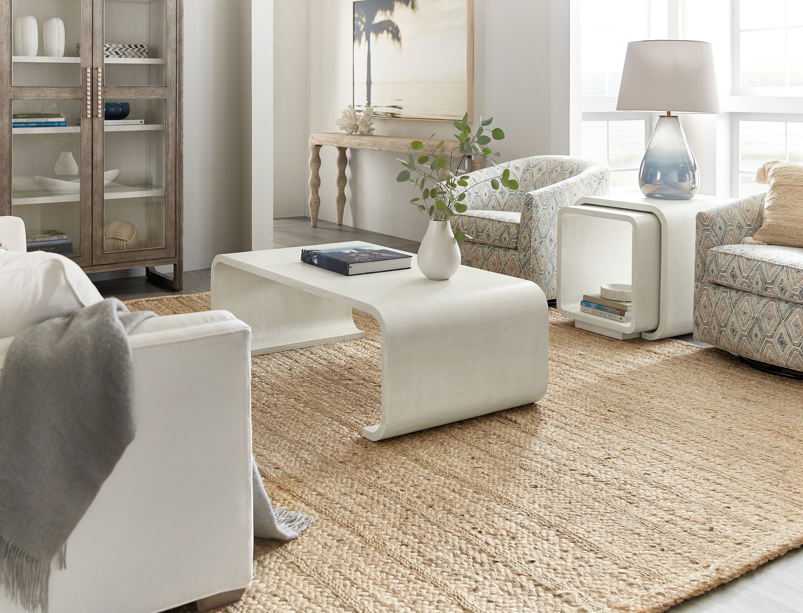 The appearance of Serenity White Lacquered Kai Occasional Table Set designed by Hooker in the transitional interior design. This white piece of furniture was selected by 1StopBedrooms from Serenity Collection to add a touch of cosiness and style into your home. Sku: 6350-80210-03;6350-80113-03. Material: Wood.