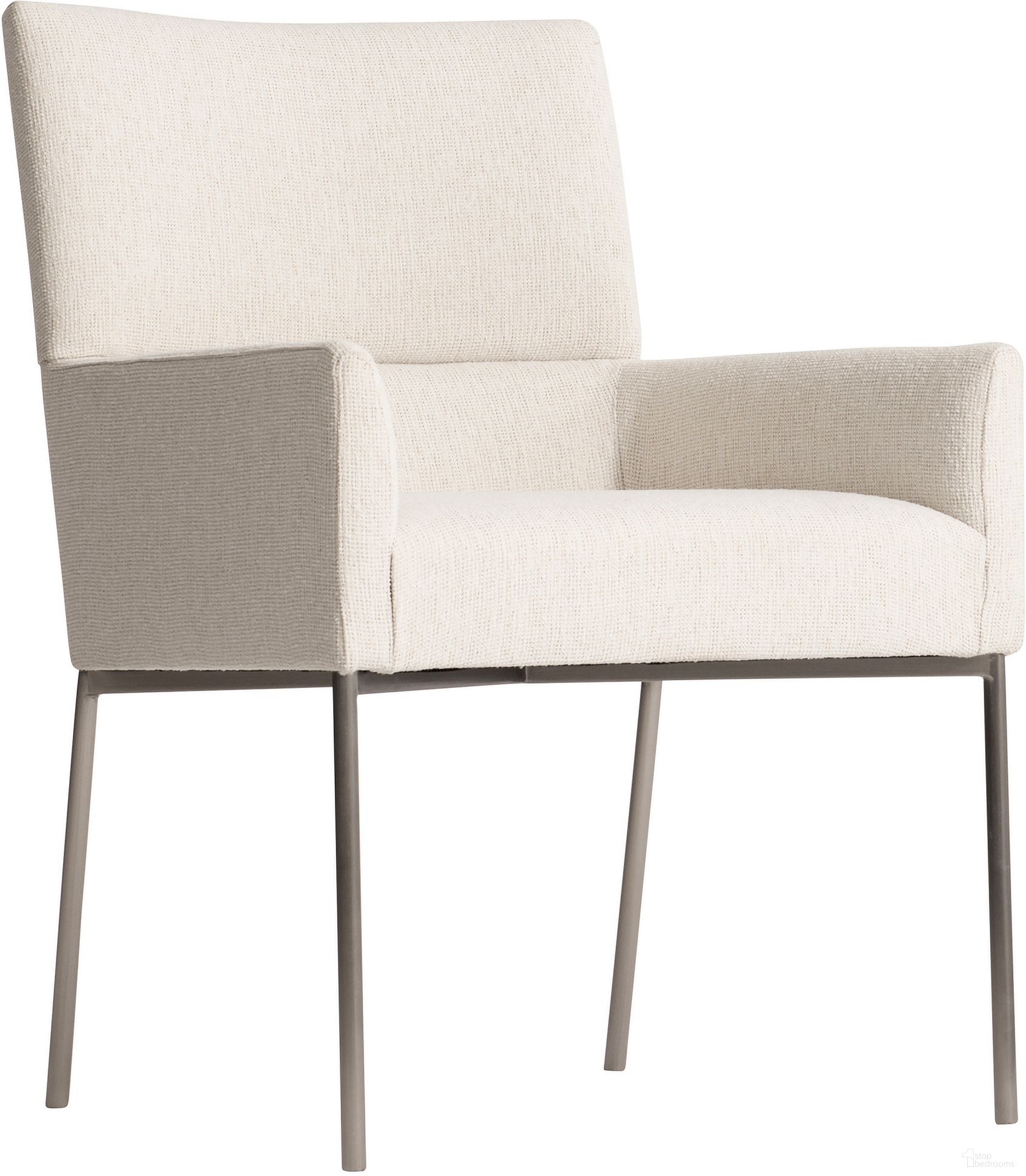 The appearance of Sereno Metal Base Arm Chair designed by Bernhardt in the modern / contemporary interior design. This beige piece of furniture was selected by 1StopBedrooms from Sereno Collection to add a touch of cosiness and style into your home. Sku: 329542. Material: Wood. Chair Type: Arm Chair.