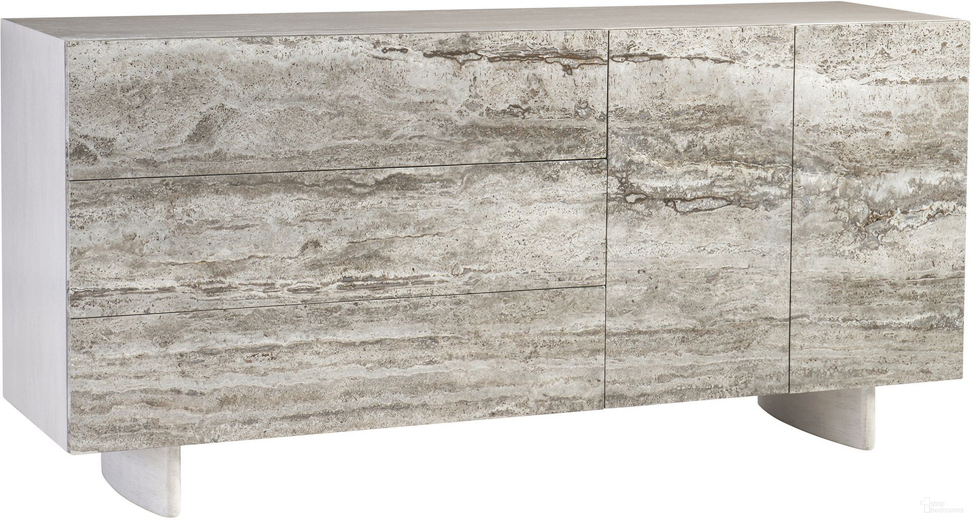The appearance of Sereno Travertine Buffet designed by Bernhardt in the modern / contemporary interior design. This lutra piece of furniture was selected by 1StopBedrooms from Sereno Collection to add a touch of cosiness and style into your home. Sku: 329132. Material: Wood.
