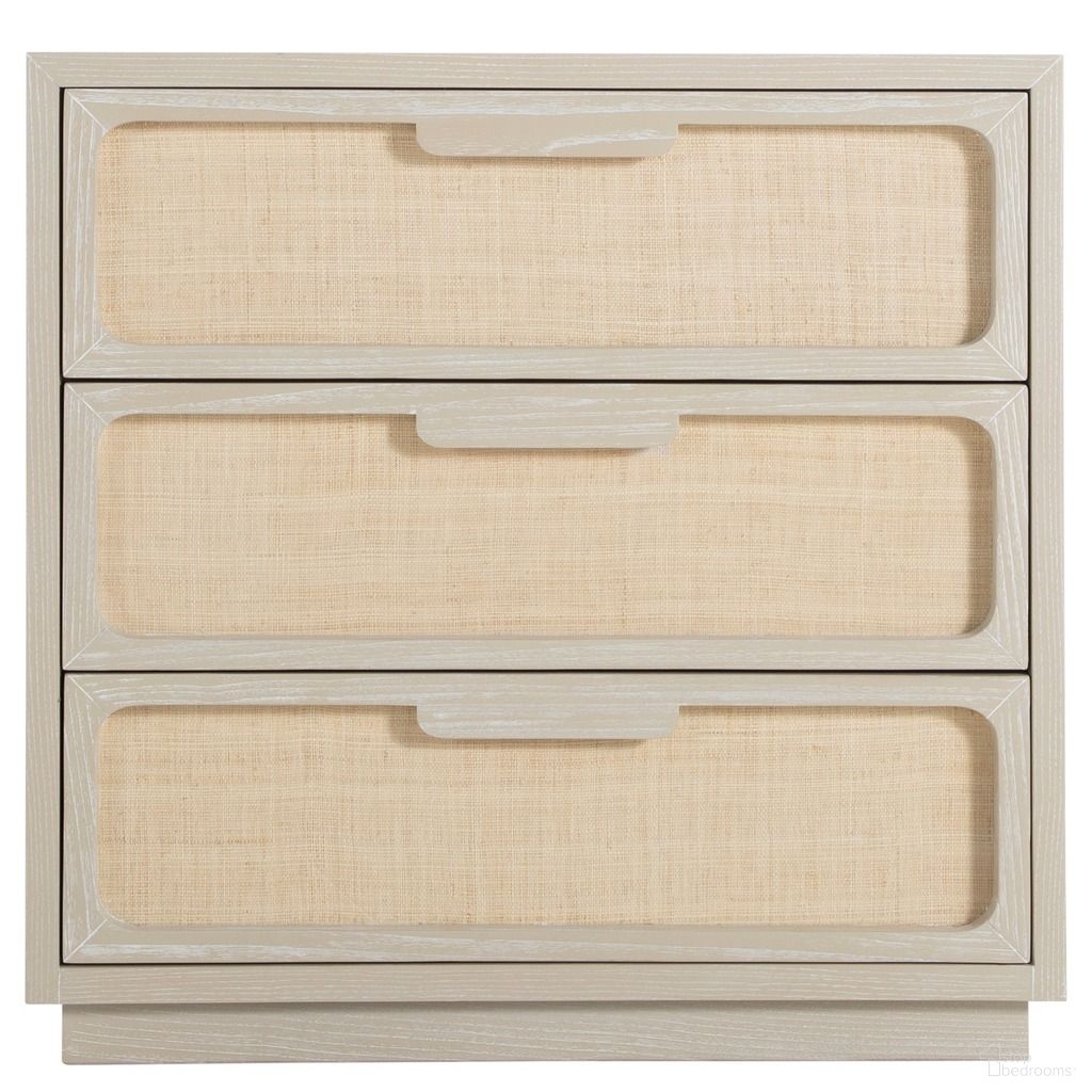 The appearance of Serini Nightstand In Cerused White and Natural Seagrass designed by Gabby in the transitional interior design. This cerused white/natural seagrass piece of furniture was selected by 1StopBedrooms from Serini Collection to add a touch of cosiness and style into your home. Sku: SCH-175515. Material: Wood.