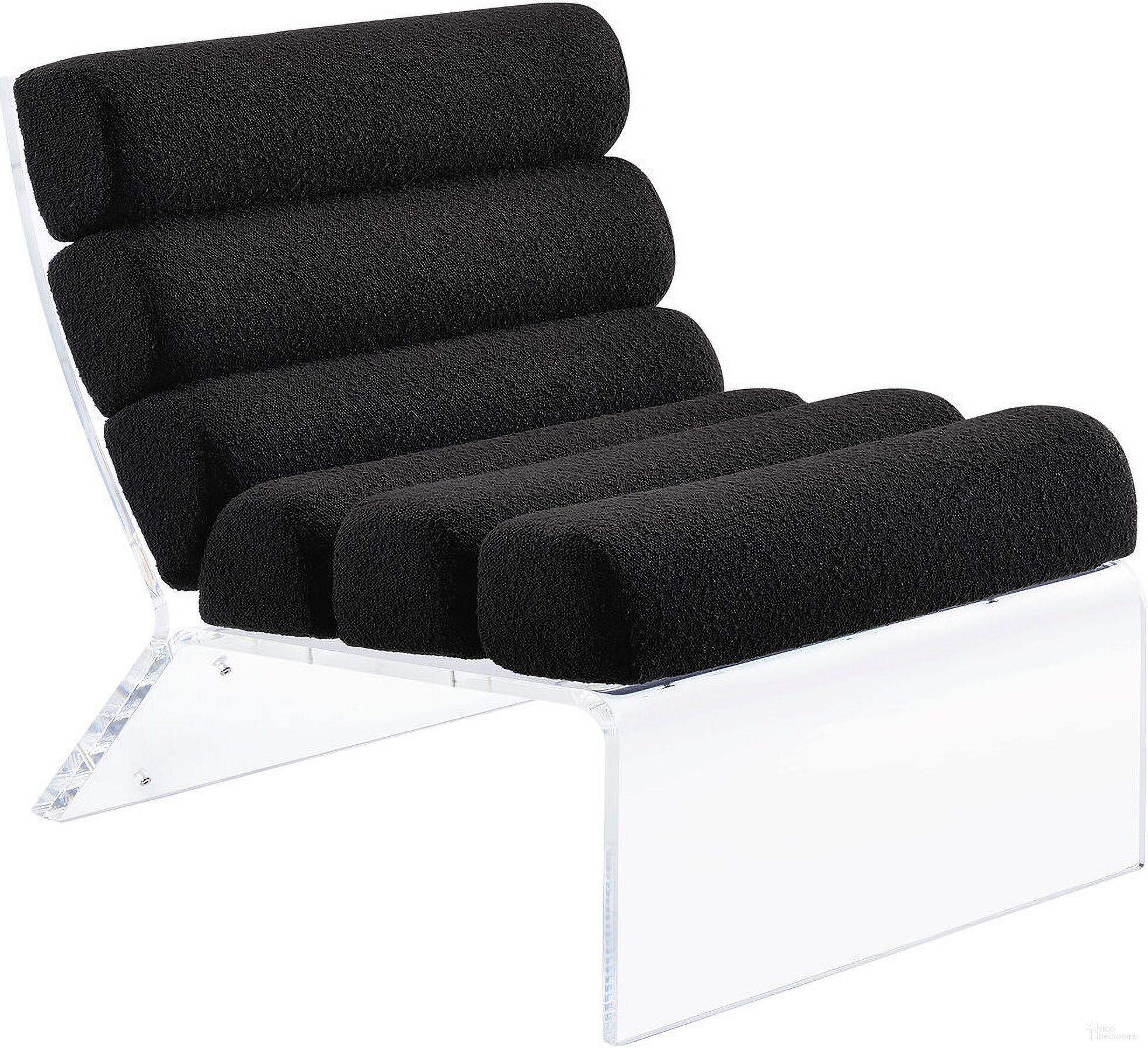 The appearance of Serreta Boucle Upholstered Armless Accent Chair with Clear Acrylic Frame Black designed by Coaster in the modern / contemporary interior design. This black piece of furniture  was selected by 1StopBedrooms from Serreta Collection to add a touch of cosiness and style into your home. Sku: 903162. Material: Boucle.