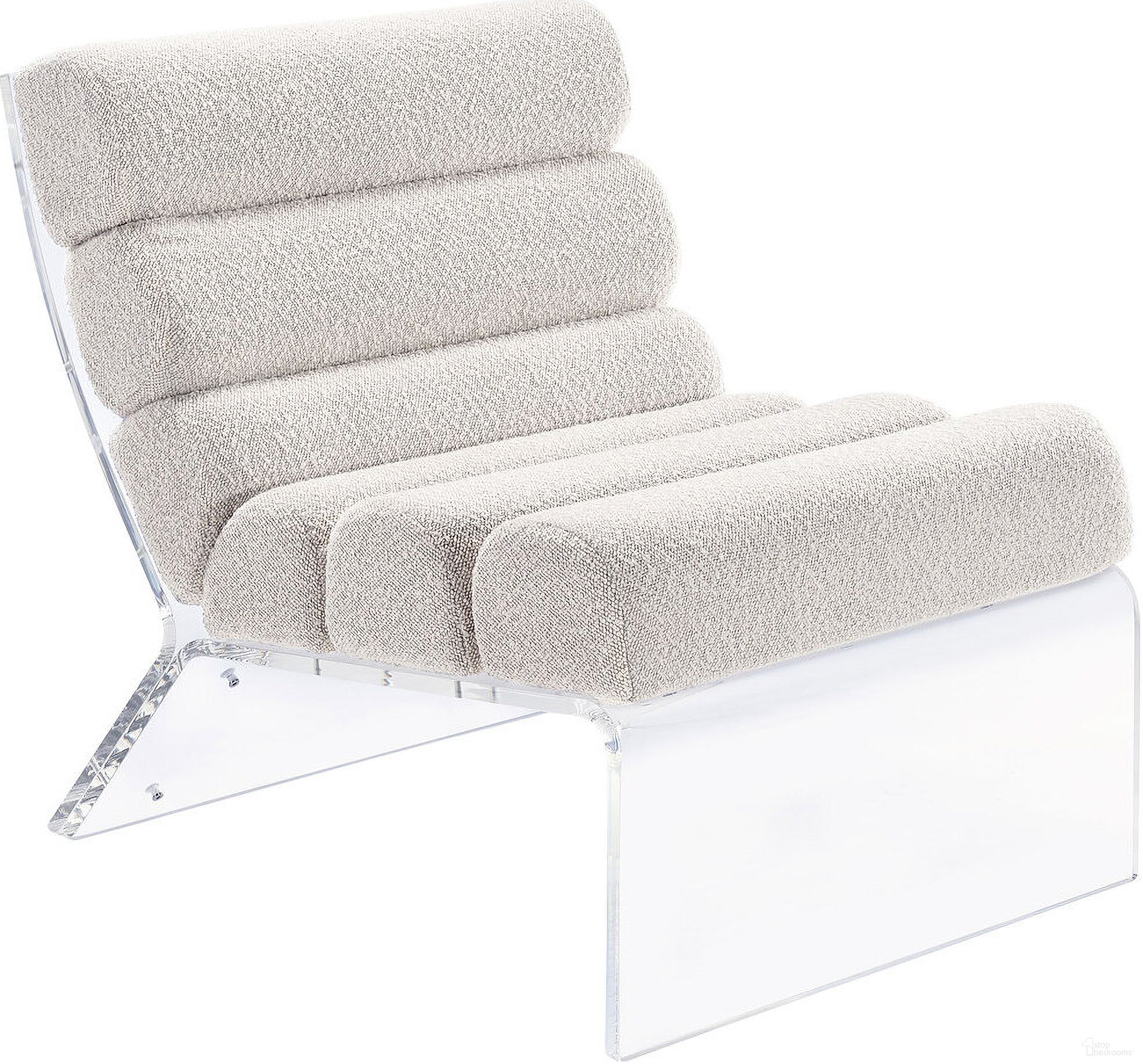 The appearance of Serreta Boucle Upholstered Armless Accent Chair with Clear Acrylic Frame Ivory designed by Coaster in the modern / contemporary interior design. This ivory piece of furniture  was selected by 1StopBedrooms from Serreta Collection to add a touch of cosiness and style into your home. Sku: 903161. Material: Boucle.