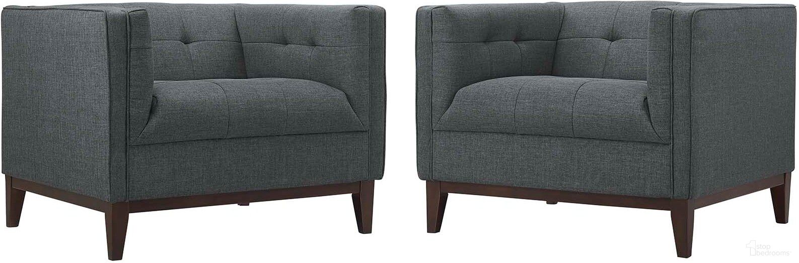 Serve Gray Arm Chairs Set of 2