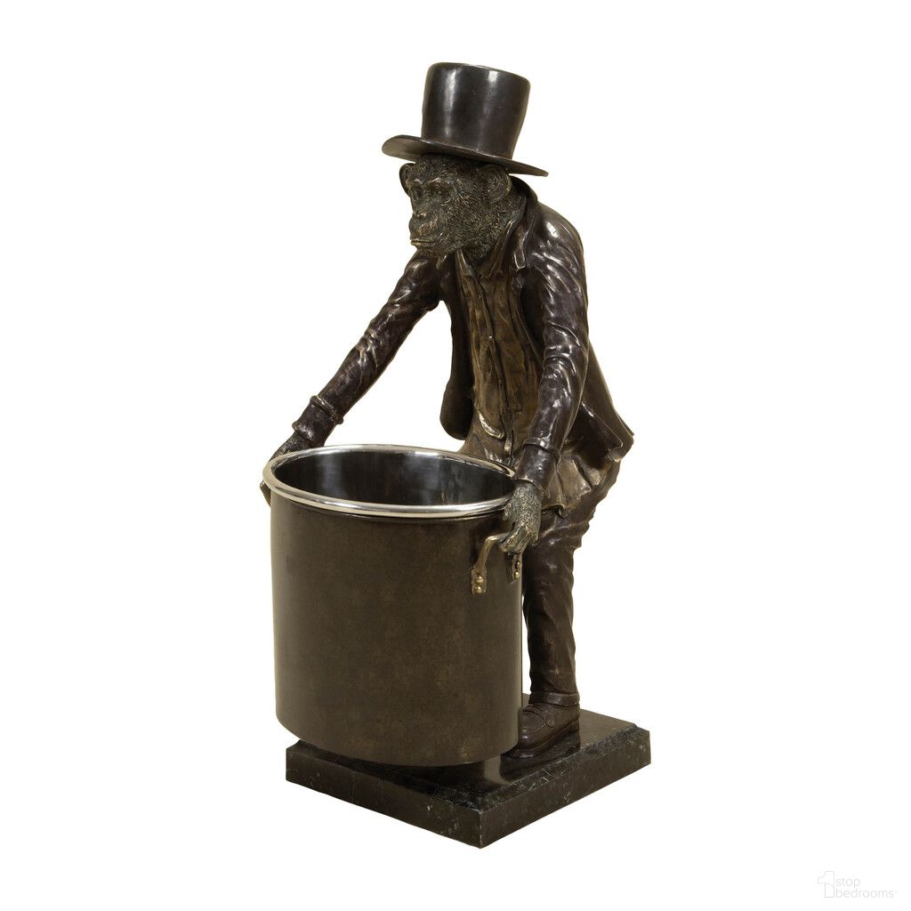 Server Monkey Wine Holder In Black and Bronze