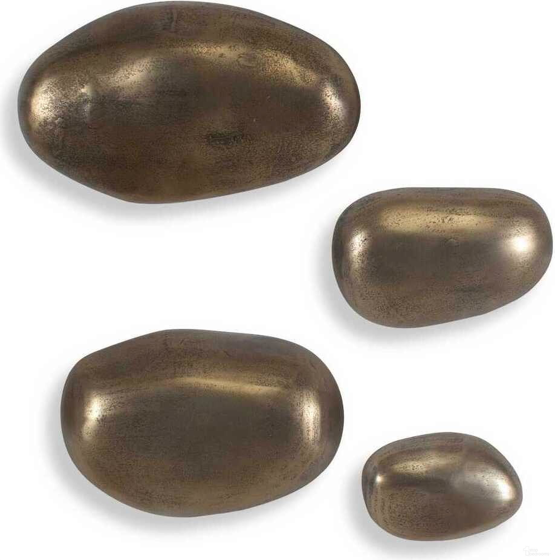 The appearance of Set In Stone Outdoor Wall Art Set of 4 In Brass designed by Uttermost in the modern / contemporary interior design. This brass piece of furniture  was selected by 1StopBedrooms from Set In Stone Collection to add a touch of cosiness and style into your home. Sku: 04389. Material: Aluminium.