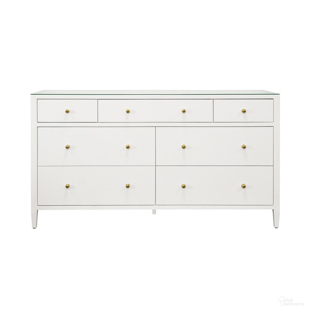 The appearance of Seven Drawer Chest In White designed by Worlds Away in the modern / contemporary interior design. This white piece of furniture was selected by 1StopBedrooms from to add a touch of cosiness and style into your home. Sku: CARNEGIE WH. Material: Glass.