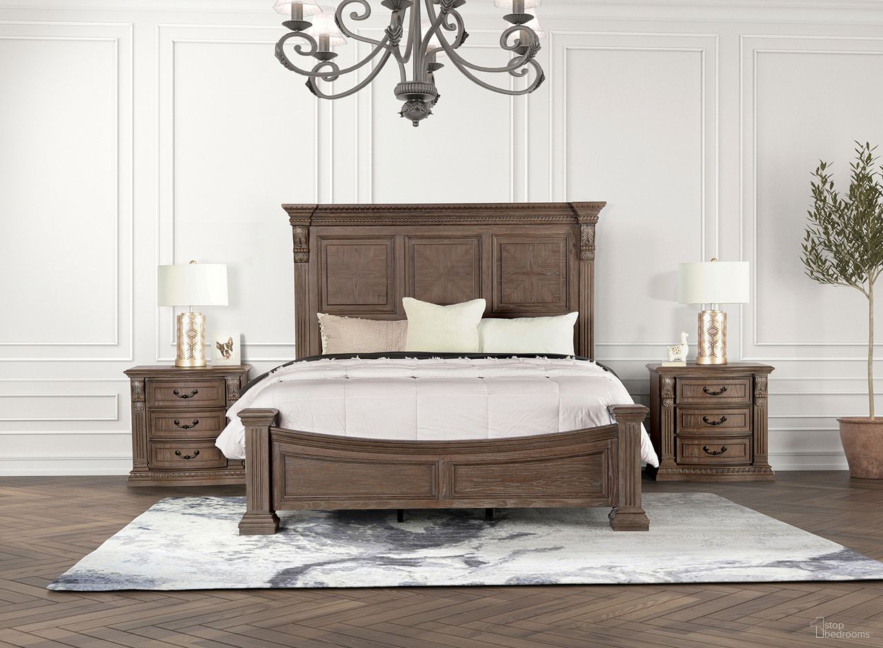 Sevenoaks Eastern king Bed In Weathered Oak