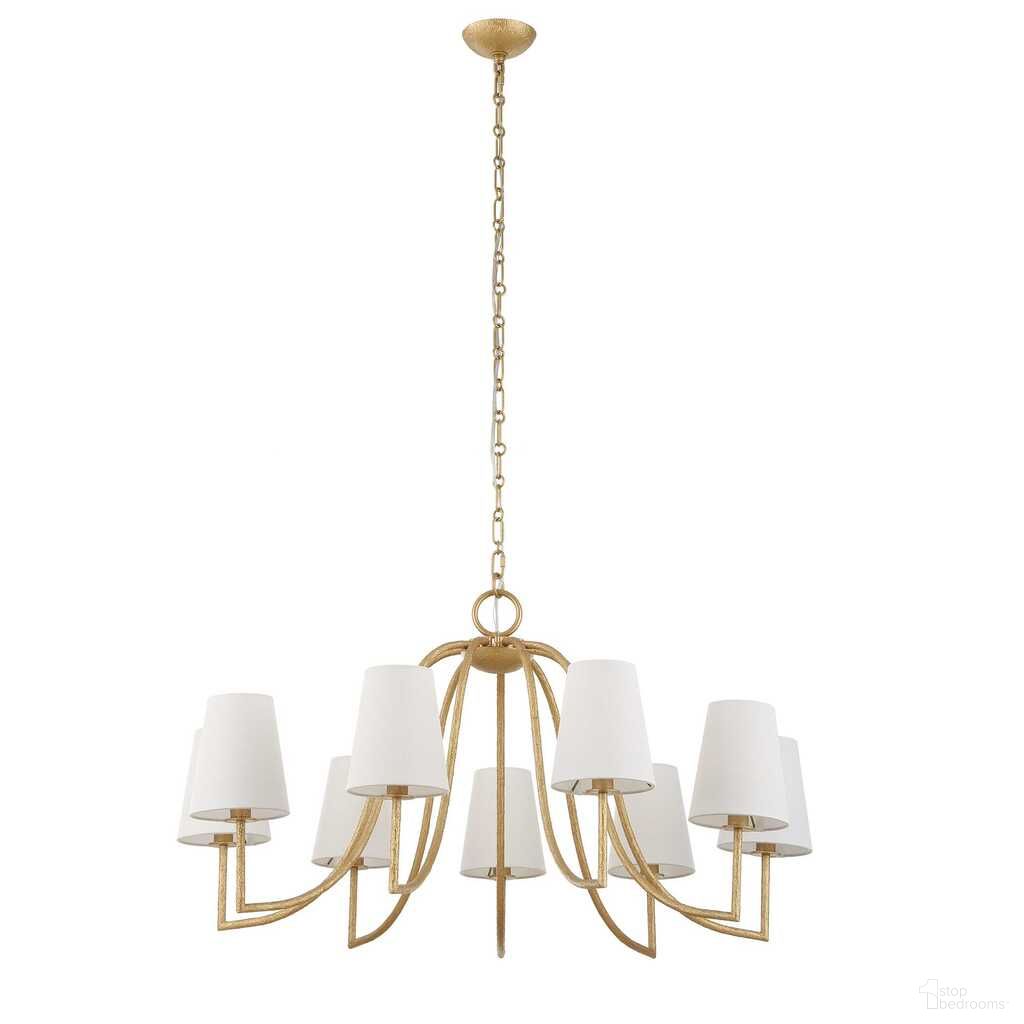 The appearance of Seville 9 Light Chandelier In Gold and White designed by Uttermost in the coastal interior design. This gold and white piece of furniture  was selected by 1StopBedrooms from Seville Collection to add a touch of cosiness and style into your home. Sku: 21399. Material: Iron.