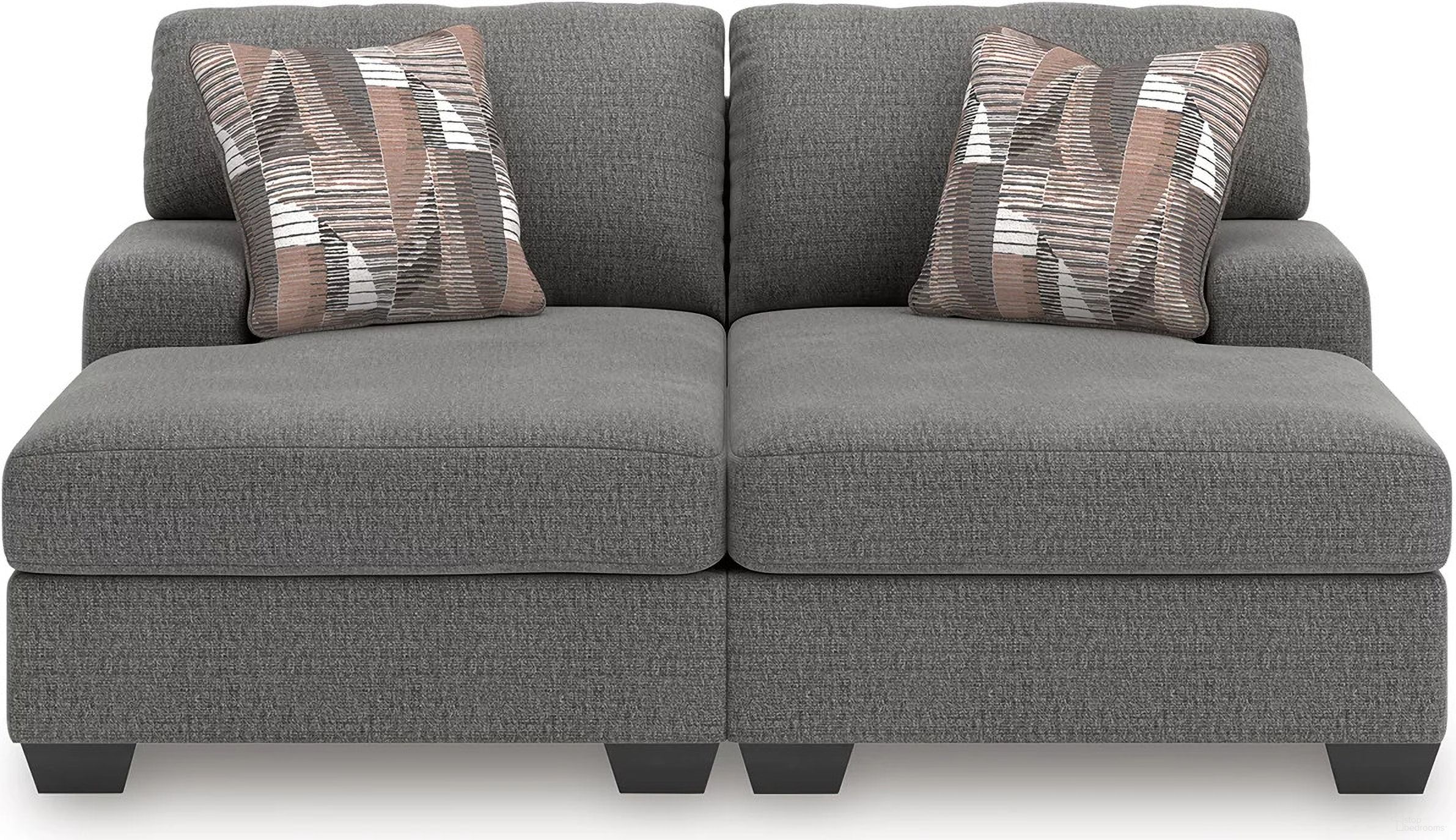 The appearance of Newellen 2-Piece Super Chaise In Greystone designed by Signature Design by Ashley in the modern / contemporary interior design. This greystone piece of furniture was selected by 1StopBedrooms from Newellen Collection to add a touch of cosiness and style into your home. Sku: NC4840516;NC4840517. Material: Polyester.