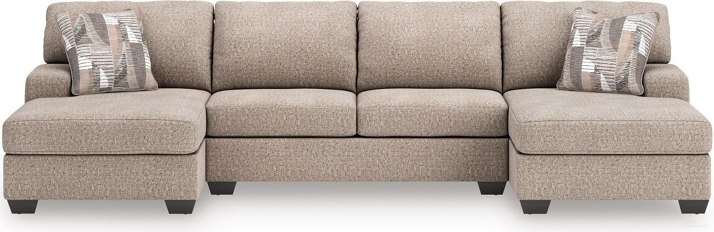 The appearance of Newellen 3-Piece Sectional With Double Chaise In Hemp designed by Signature Design by Ashley in the modern / contemporary interior design. This hemp piece of furniture  was selected by 1StopBedrooms from Newellen Collection to add a touch of cosiness and style into your home. Sku: 4840416;4840434;4840417. Material: Polyester. Layout: U-Shape.