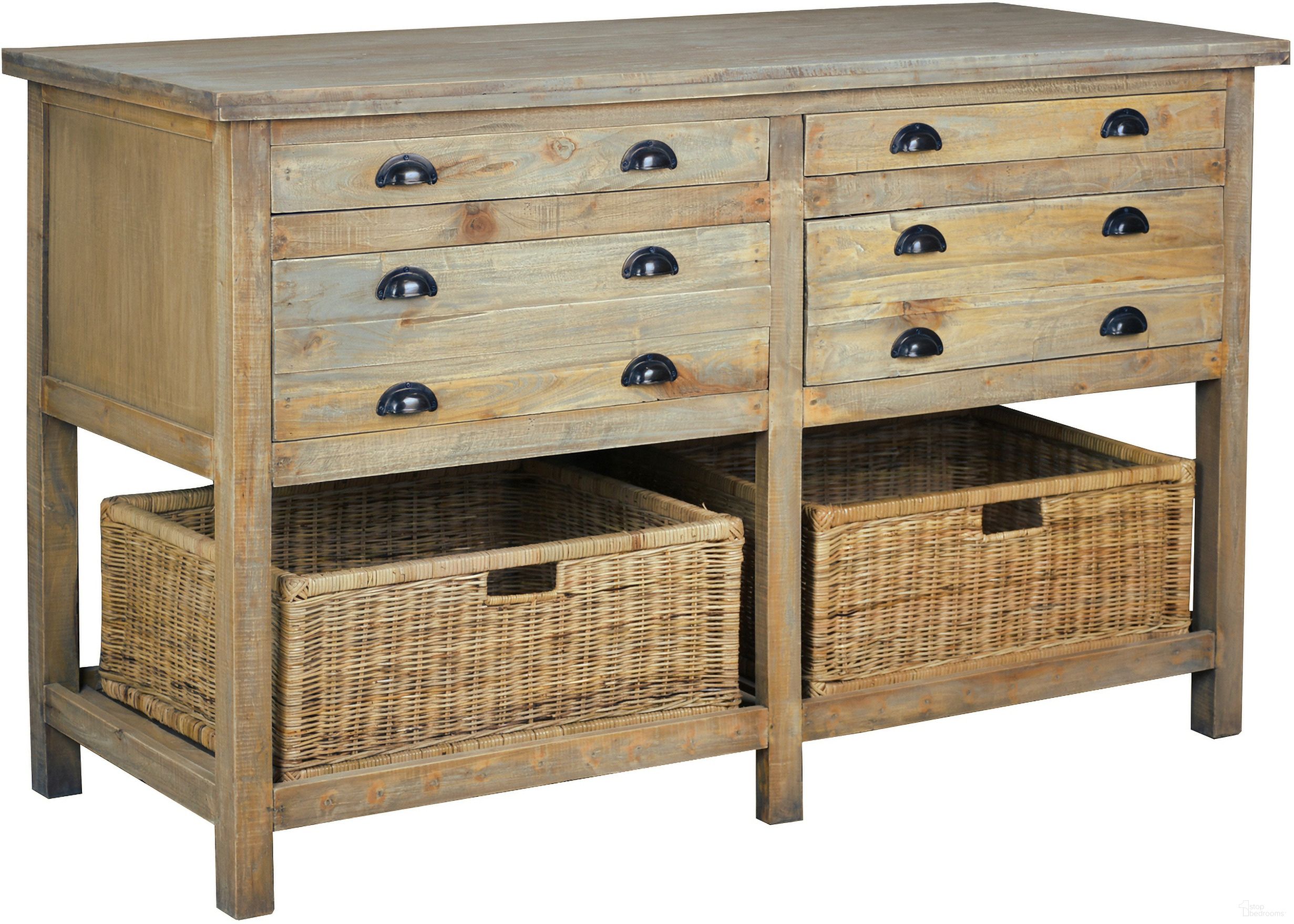 The appearance of Shabby Chic Cottage 61 Inch Double Bay Sideboard In Brown designed by Sunset Trading in the rustic / southwestern interior design. This brown piece of furniture was selected by 1StopBedrooms from Shabby Chic Cottage Collection to add a touch of cosiness and style into your home. Sku: CC-TAB228S-DW. Material: Wood.