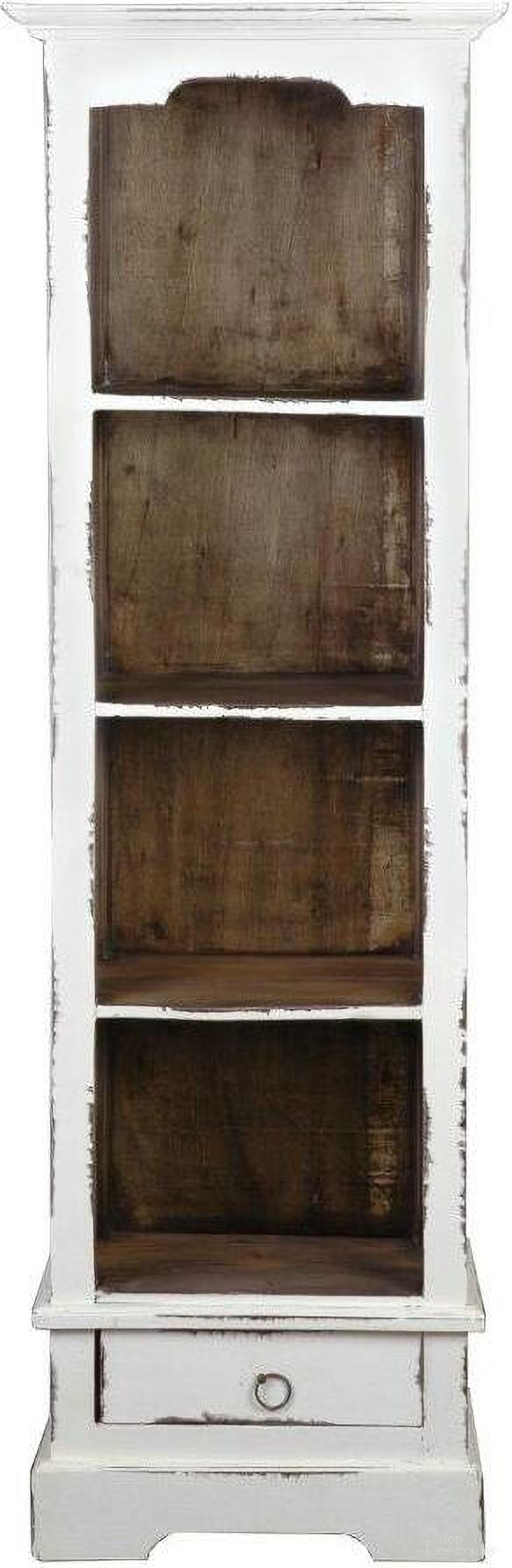 The appearance of Shabby Chic Cottage Distressed White Narrow Bookcase designed by Sunset Trading in the modern / contemporary interior design. This distressed white piece of furniture  was selected by 1StopBedrooms from Shabby Chic Cottage Collection to add a touch of cosiness and style into your home. Sku: CC-CAB1917TLD-WWRW. Material: Wood.