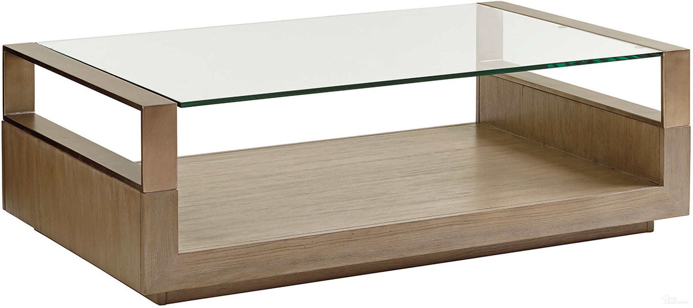 The appearance of Shadow Play Center Stage Rectangular Cocktail Table In Mist designed by Lexington in the modern / contemporary interior design. This mist piece of furniture was selected by 1StopBedrooms from Shadow Play Collection to add a touch of cosiness and style into your home. Sku: 725-945. Material: Fabric.