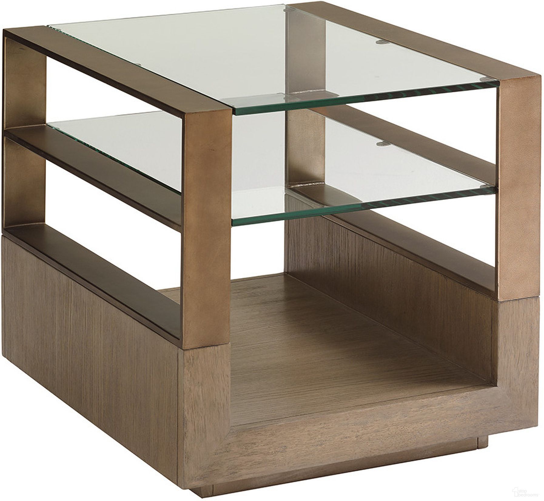 The appearance of Shadow Play Center Stage Rectangular Lamp Table In Mist designed by Lexington in the modern / contemporary interior design. This mist piece of furniture was selected by 1StopBedrooms from Shadow Play Collection to add a touch of cosiness and style into your home. Sku: 725-955. Material: Fabric.
