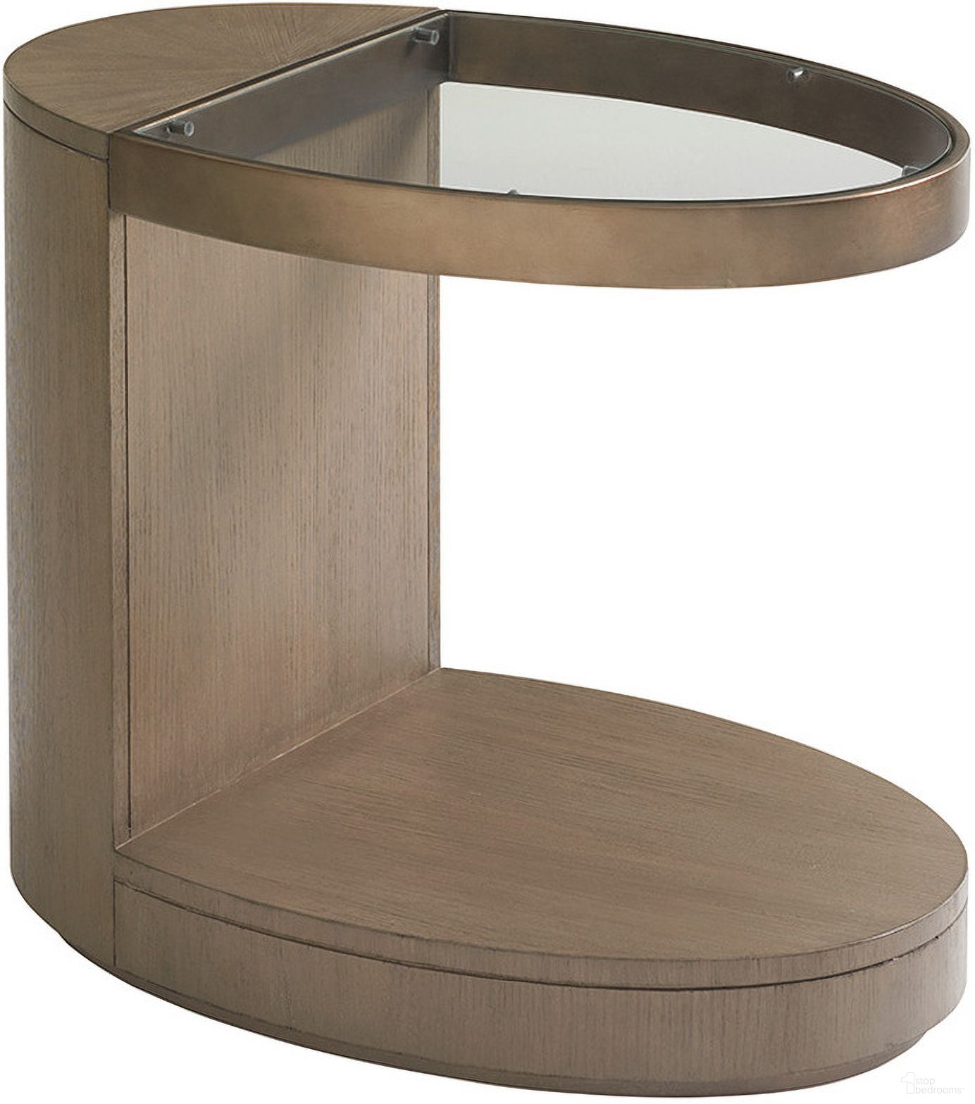 The appearance of Shadow Play Highball Oval End Table In Mist designed by Lexington in the modern / contemporary interior design. This mist piece of furniture was selected by 1StopBedrooms from Shadow Play Collection to add a touch of cosiness and style into your home. Sku: 725-953. Material: Fabric.