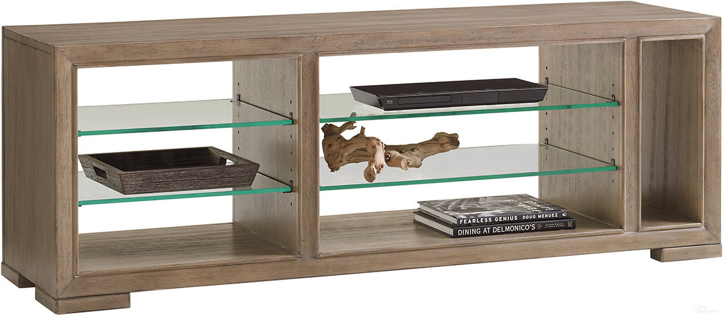 The appearance of Shadow Play Spotlight Media Console In Mist designed by Lexington in the modern / contemporary interior design. This mist piece of furniture was selected by 1StopBedrooms from Shadow Play Collection to add a touch of cosiness and style into your home. Sku: 725-909. Material: Fabric.