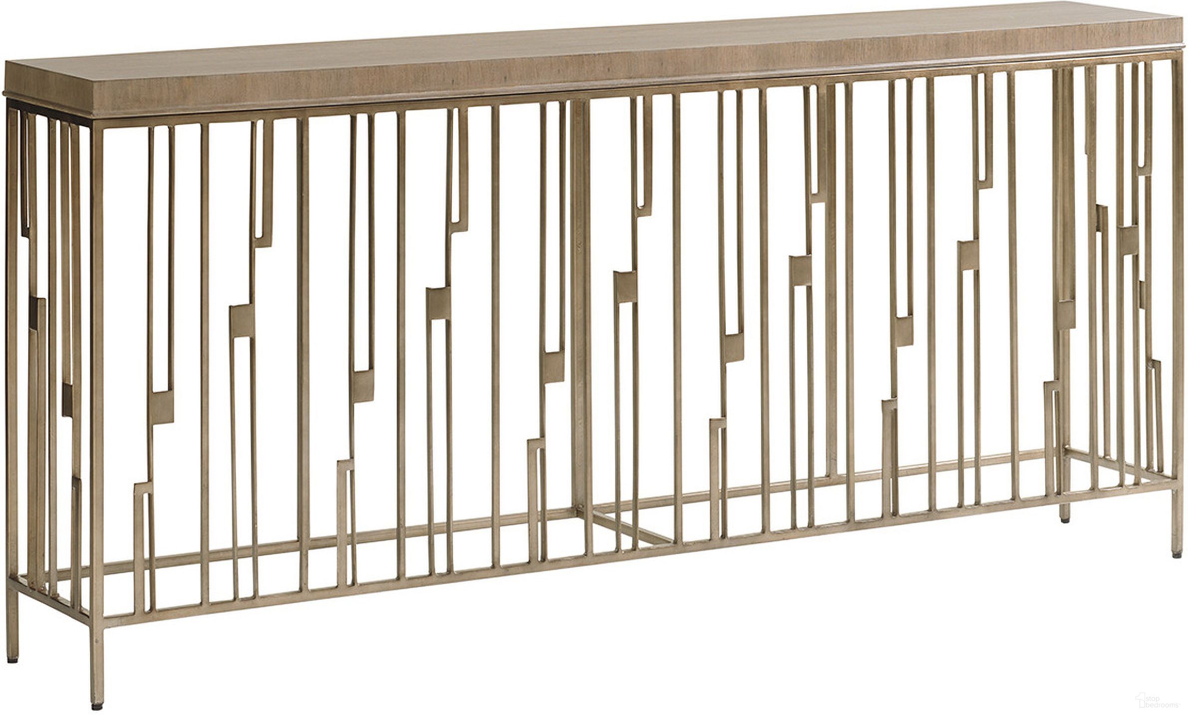 The appearance of Shadow Play Studio Console In Mist designed by Lexington in the modern / contemporary interior design. This mist piece of furniture was selected by 1StopBedrooms from Shadow Play Collection to add a touch of cosiness and style into your home. Sku: 725-967. Material: Fabric.