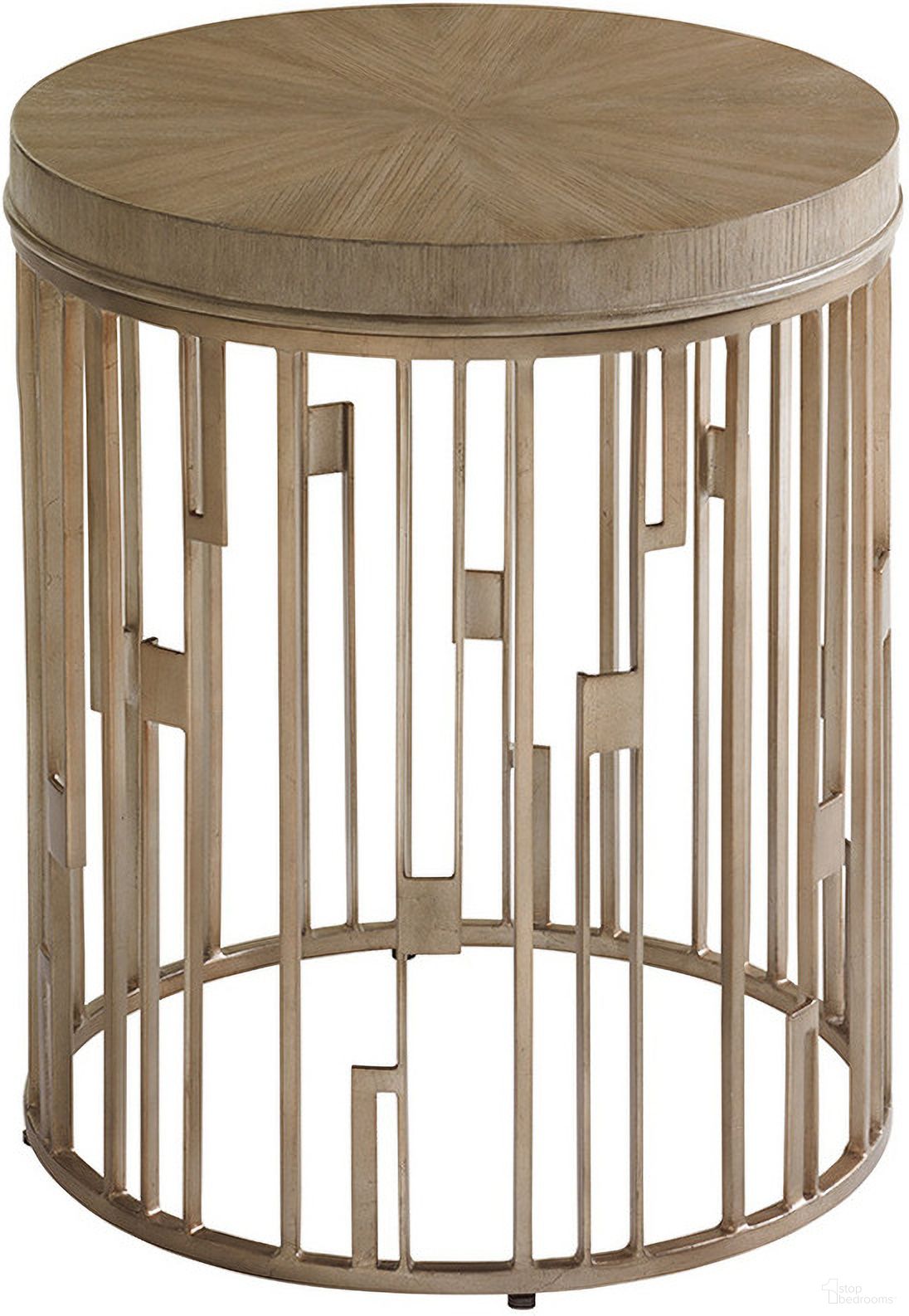 The appearance of Shadow Play Studio Round Accent Table In Mist designed by Lexington in the modern / contemporary interior design. This mist piece of furniture was selected by 1StopBedrooms from Shadow Play Collection to add a touch of cosiness and style into your home. Sku: 725-951. Material: Fabric.