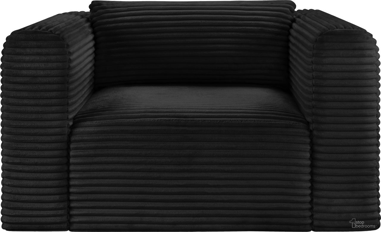 The appearance of Shaggy Corduroy Performance Fabric Arm Chair In Black designed by Meridian in the modern / contemporary interior design. This black piece of furniture was selected by 1StopBedrooms from Shaggy Collection to add a touch of cosiness and style into your home. Sku: 641Black-Chair. Material: Fabric.