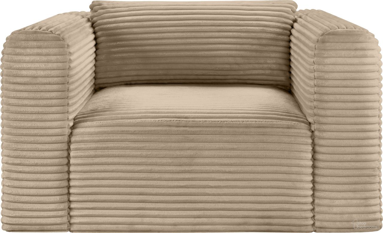 The appearance of Shaggy Corduroy Performance Fabric Arm Chair In Taupe designed by Meridian in the modern / contemporary interior design. This taupe piece of furniture  was selected by 1StopBedrooms from Shaggy Collection to add a touch of cosiness and style into your home. Sku: 641Taupe-Chair. Material: Fabric.